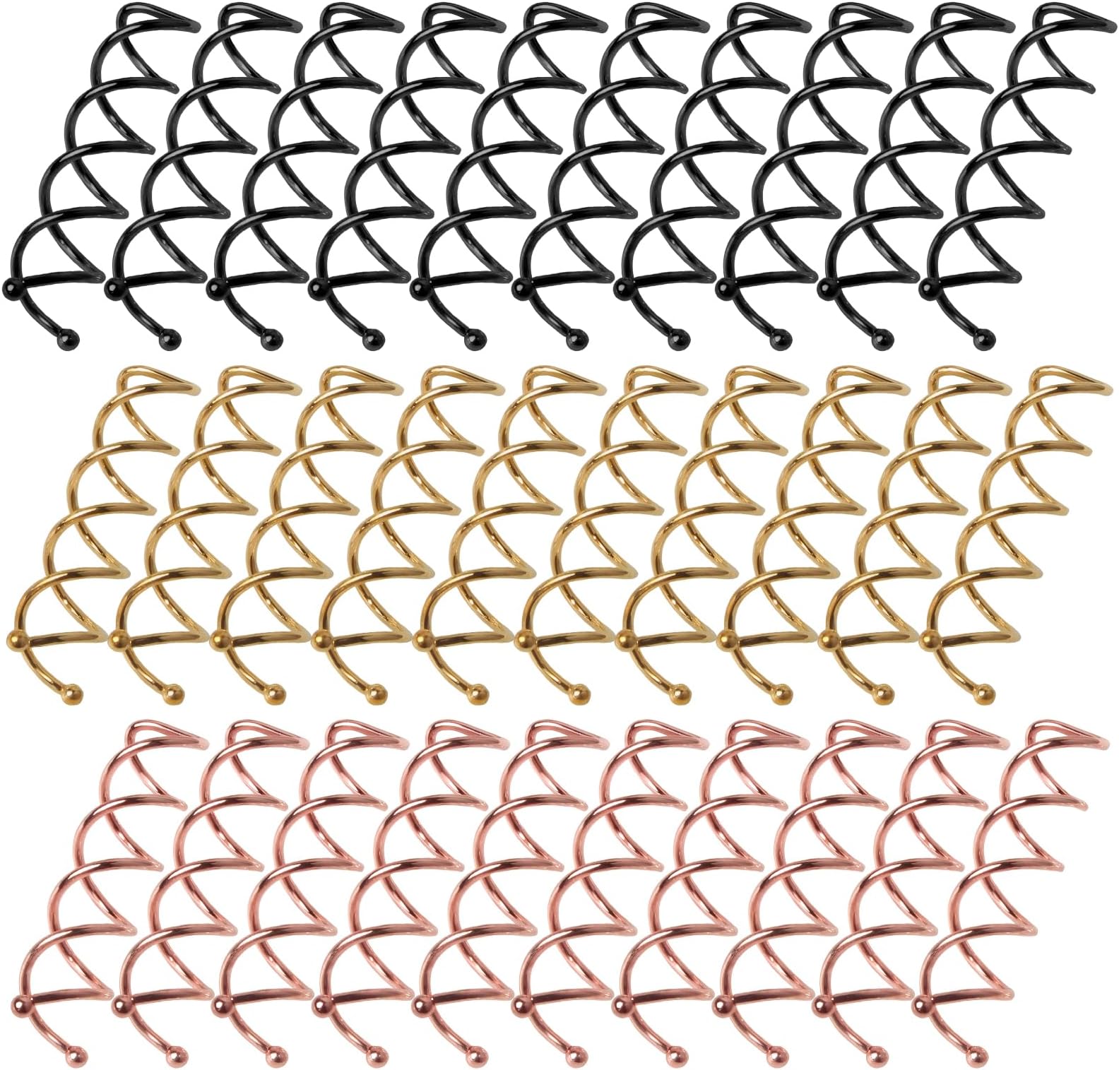 Amazon.com : 30 Pack Spiral Hair Pins Spin Pins for Hair Alloy Bun ...