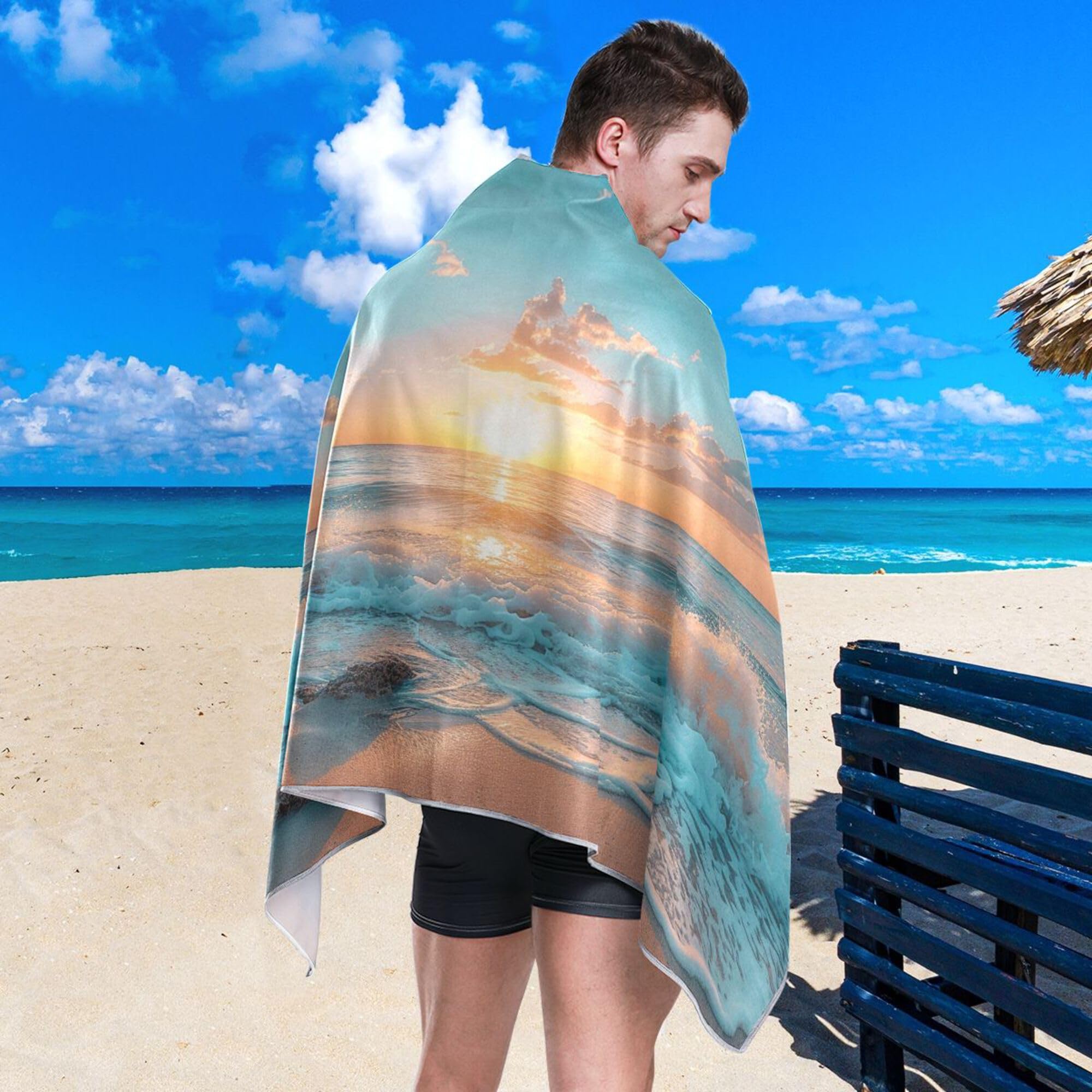 Amazon.com: xigua Sea Starfish Beach Towel with Travel Bag