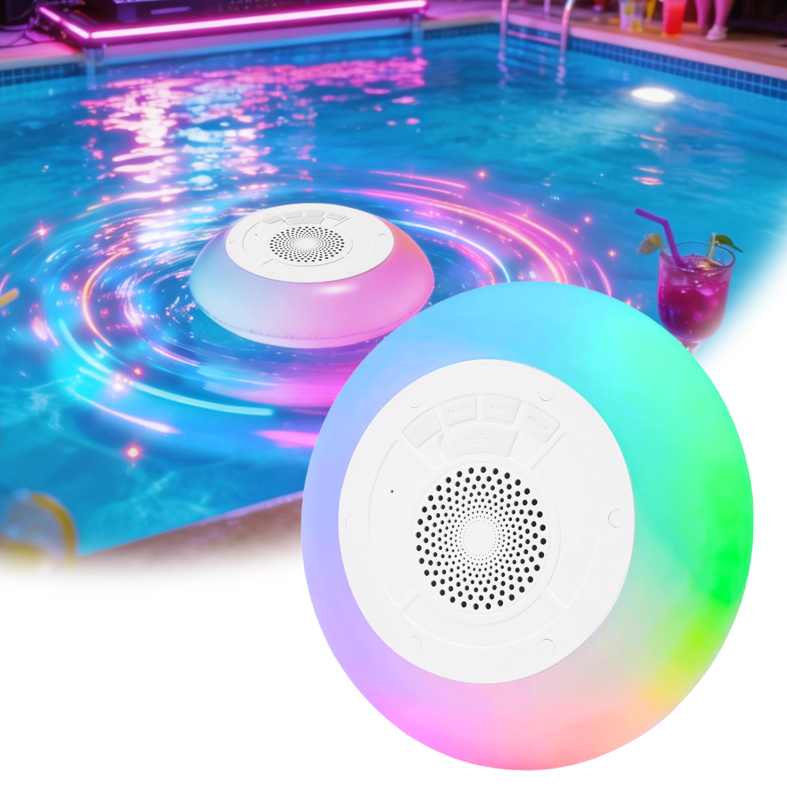 Photo 1 of MOBILFI Floating Pool Speaker, White, IP68