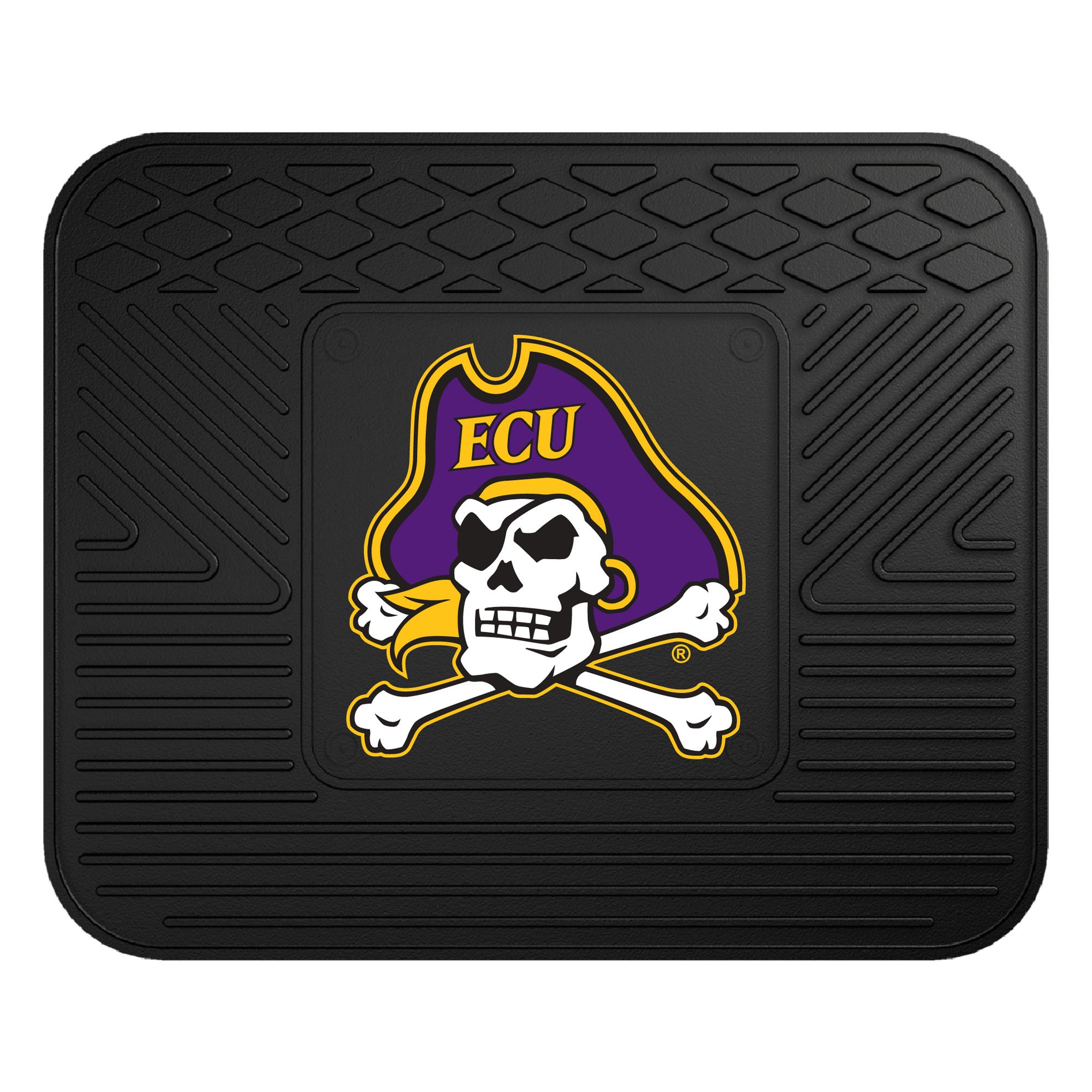 FANMATS 17619 East Carolina Pirates Back Row Utility Car Mat - 1 Piece - 14in. x 17in., All Weather Protection, Universal Fit, Molded Team Logo