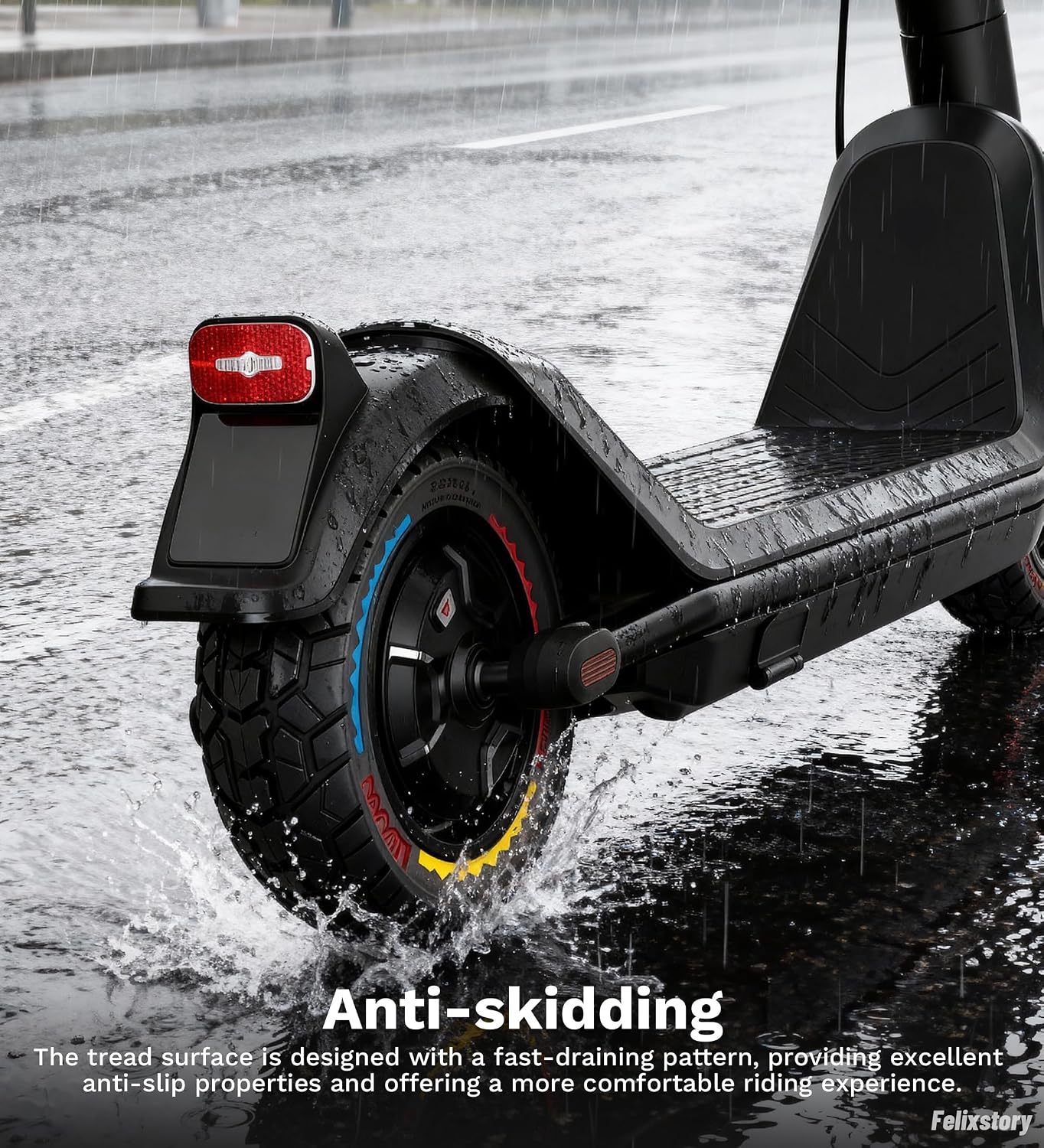9.5x2.5 Off-road Solid Tire, Fit for NIU KQi3 Pro/Max/Sport Electric Scooter, Puncture-Free, Hassle-Free Maintenance - Anti-Skid, Shockproof 9.5 x 2.50 inch Tubeless Tire, Colored