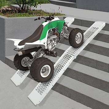 2pcs Loading Ramps, Folding Truck Ramps Loading, Steel Loading Ramps for Pickup Trucks, ATV Ramps for Motorcycles/Electric Bikes/Trucks/Dirt Bikes, 529.11lbs Each Load Bearing Capacity