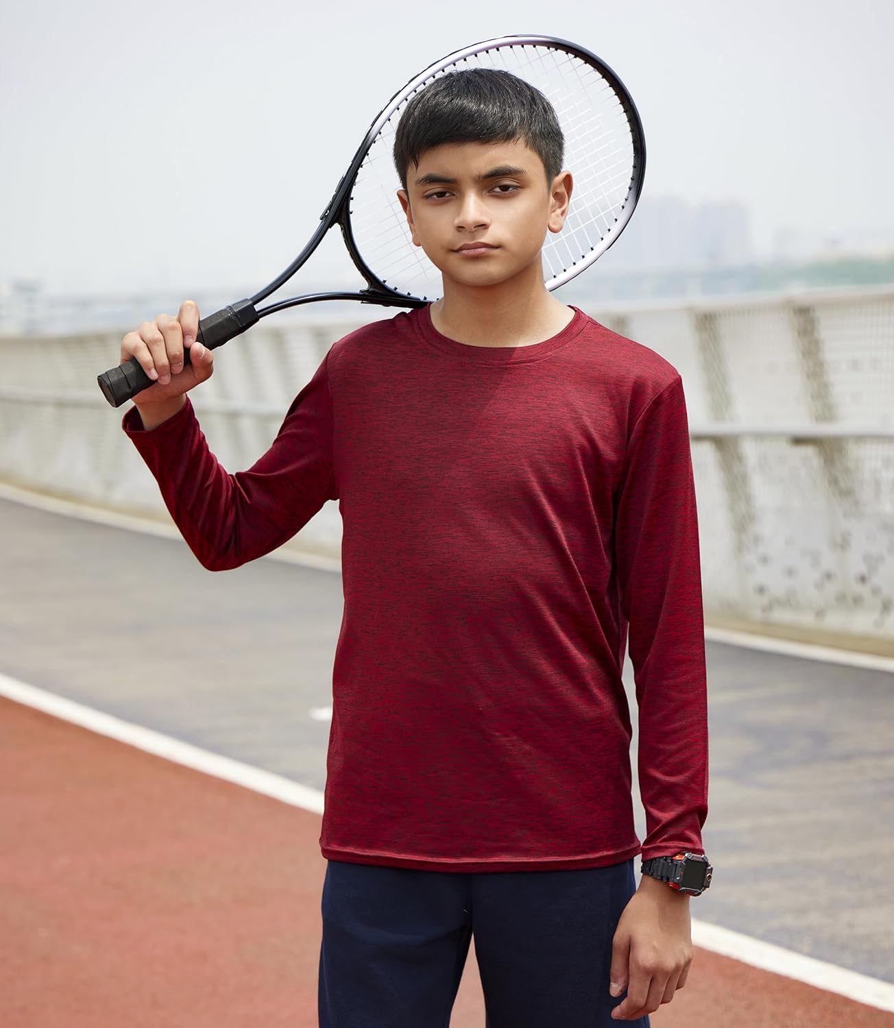 4 Pack Boy's Dry-Fit Lightweight Hoodies Pullover Long Sleeve Athletic Training T Shirts 4-20 - Image 2