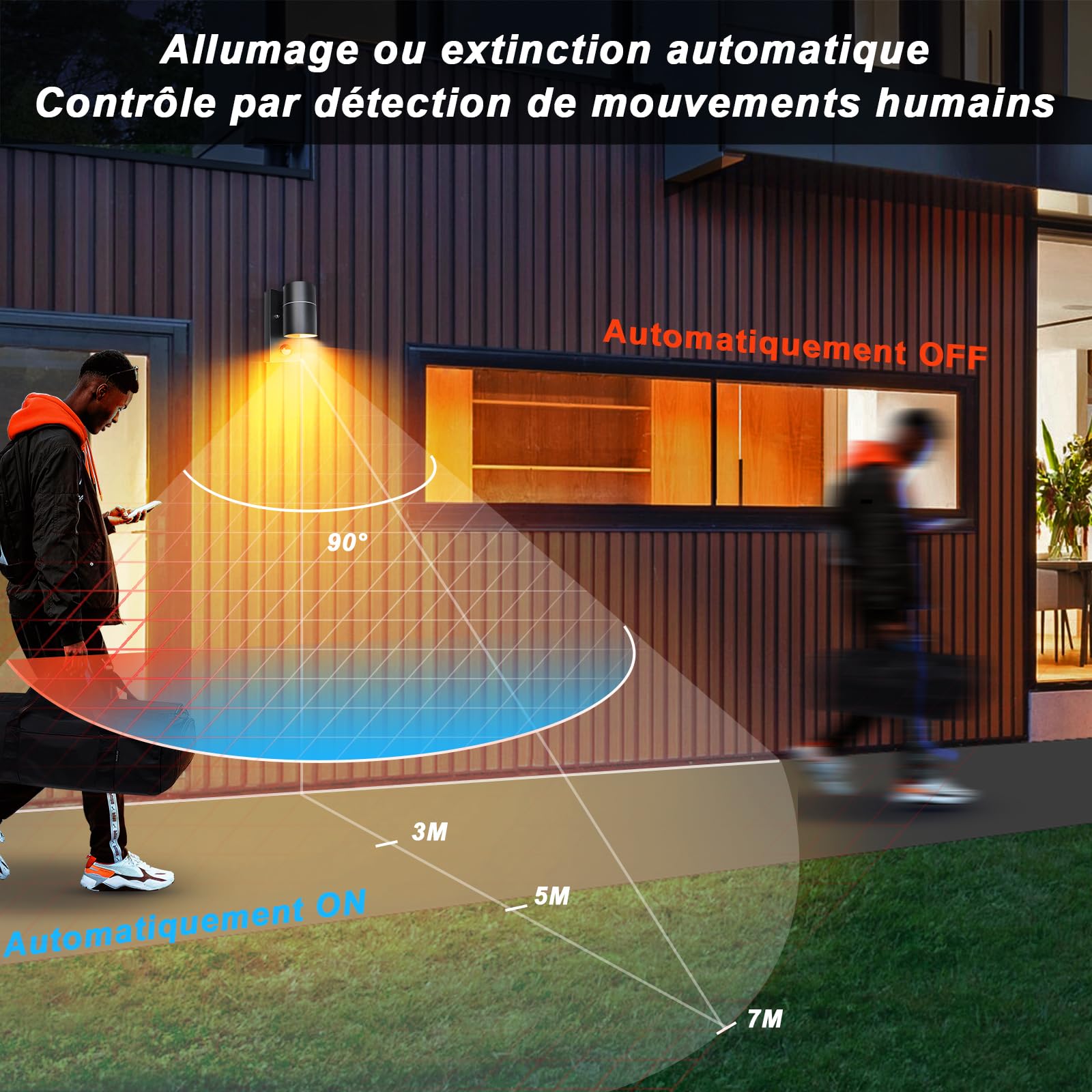 Applique LED D'extérieur Avec Détecteur OLAF LED/10W/230V IP44 Noire