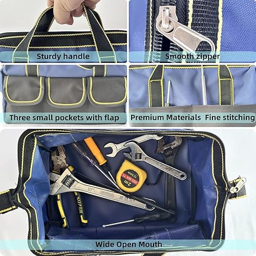 Miniatura 4 de Paquete de 2 bolsas de herramientas impermeables para hombres, organizador de bolsas de almacenamiento de herramientas de gran capacidad, bolsa de