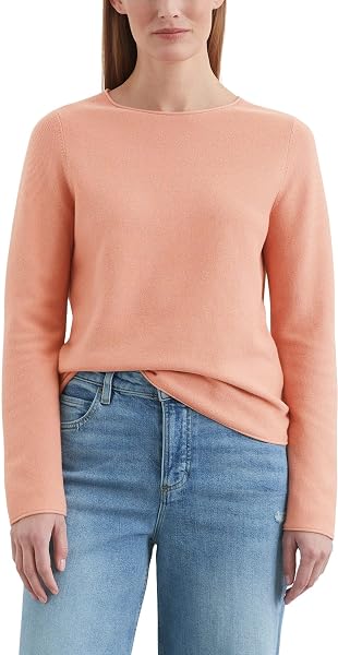 Marc OߴPolo Donna Pullover con scollo a barca slim fit, Rosa (Mellow Peach), M