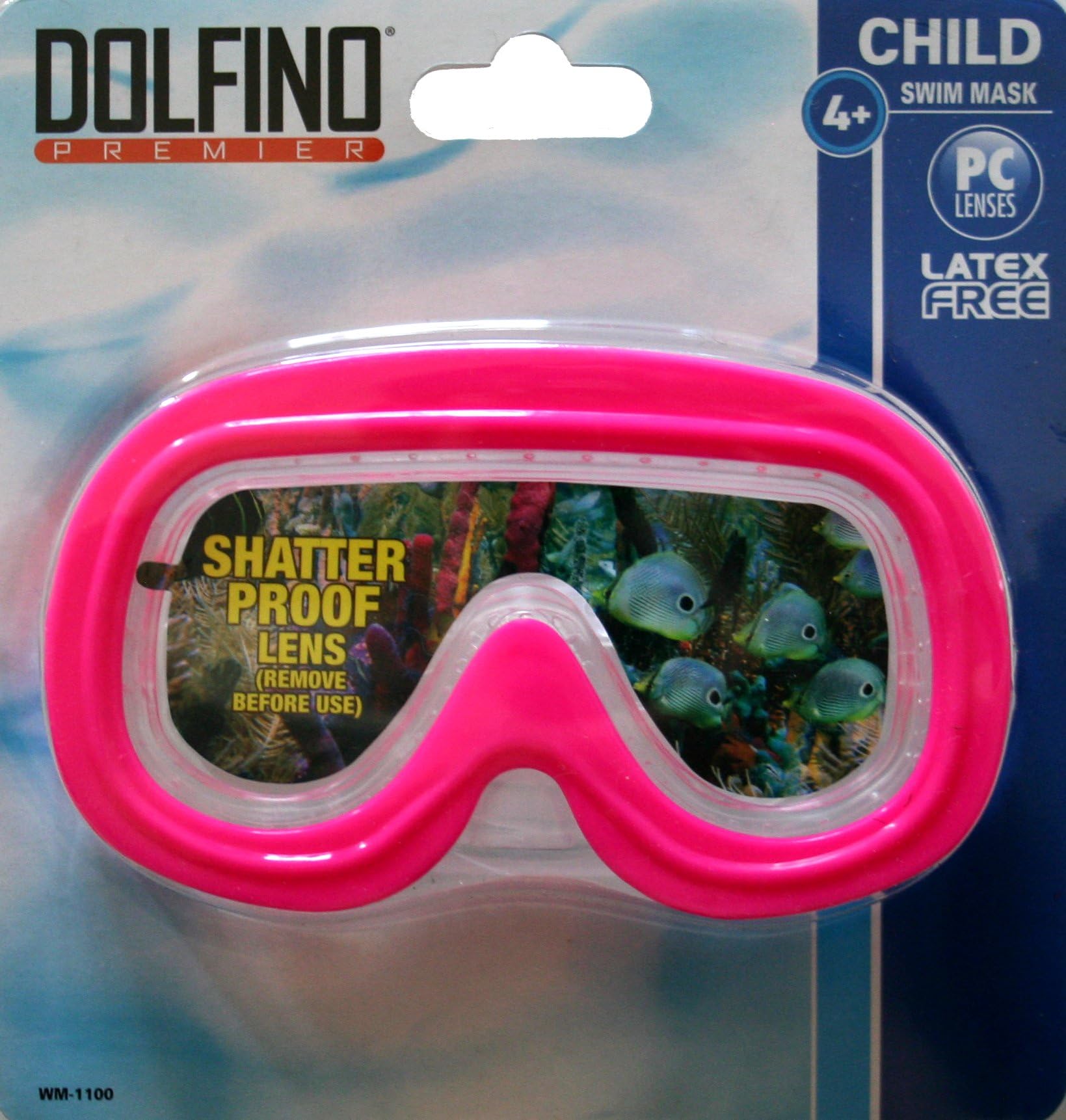 Premier Shatter Proof Child Swim Mask Latex Free (Pink)