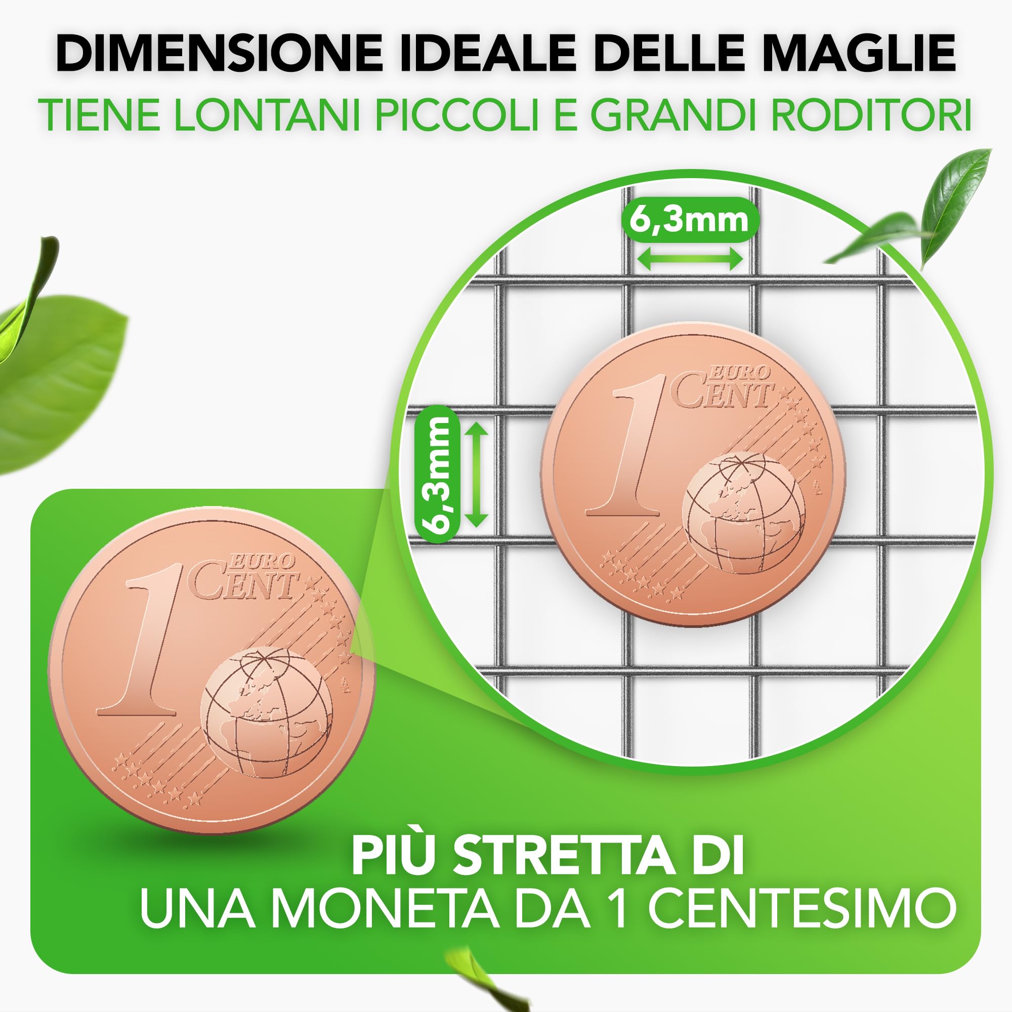 LAINFELD - Rete metallica a maglia fine, 2,1 x 1,1 m, rete anti-talpa per aiuole rialzate con maglie da 6,3 mm, filo per lepre e voliera