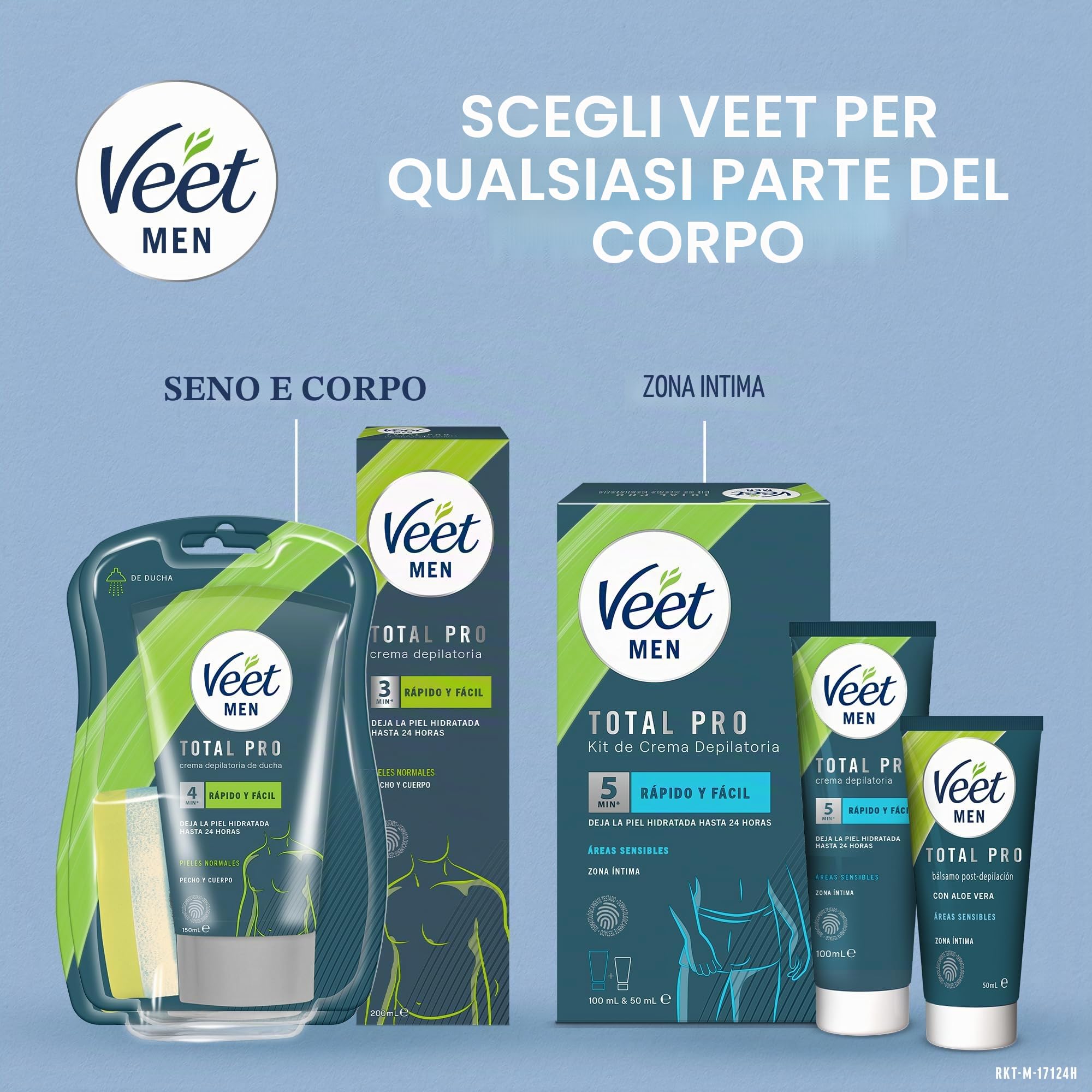 Veet Men - Crema depilatoria maschile per petto schiena braccia e gambe, pelli sensibili, colore grigio, 400 ml (confezione da 2)