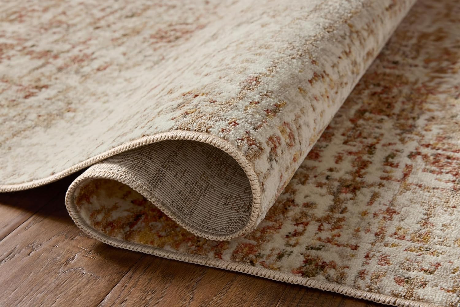Loloi Nellie Collection NEL-02 Natural/Sunset 5'-1" x 7'-6" Area Rug