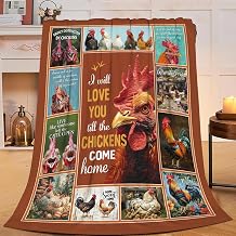 Chicken Blanket Rooster Throw Blanket Flannel Animals Stuff Merch Cozy Decor Fleece Plush Fuzzy Warm Soft Lightweight Bedding Gifts for Chicken Lover Women Men Girl Boy Couch 50"X40"