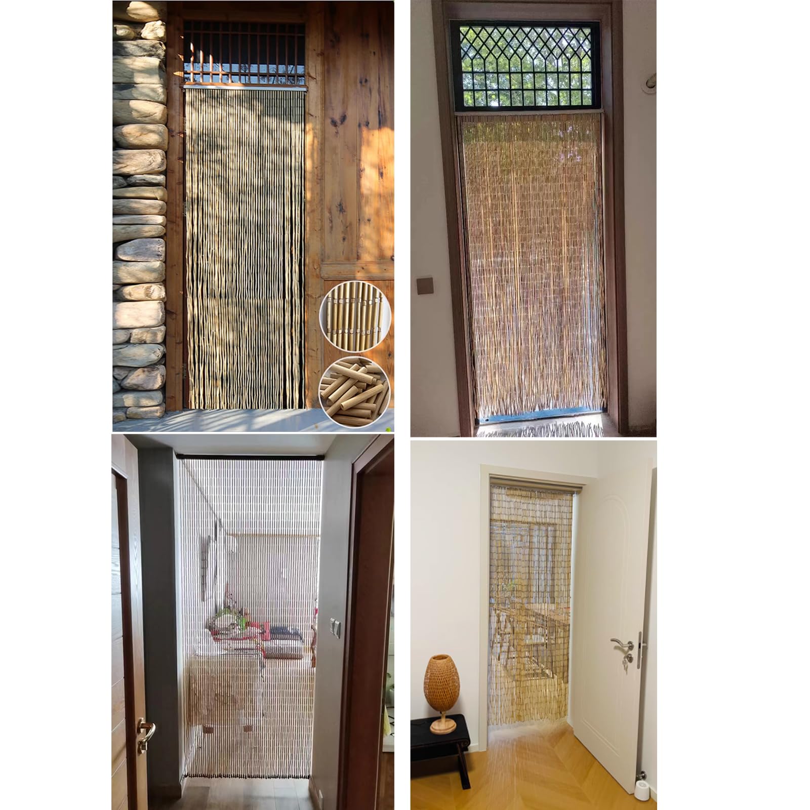 LRYELWA Trvorhang Bambus Perlenvorhang Hngender Fadenvorhang als  Insektenschutz Fliegenschutz Raumteiler Dekorativ fr den  Indoor,Balkon,Terrassen,mit Zubehr (100x185cm 67 Strnge,Brown) :  Amazon.de: Kche, Haushalt & Wohnen