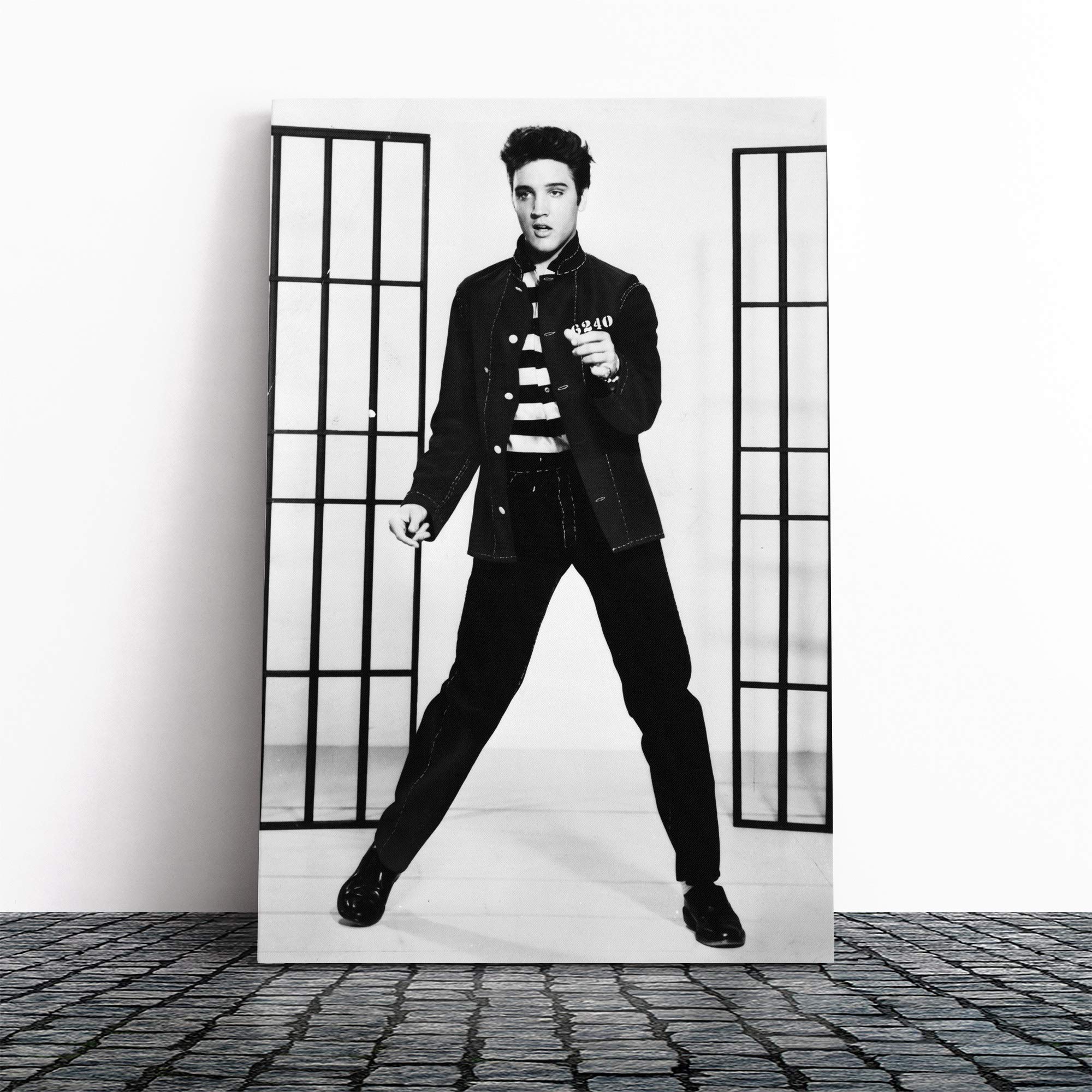 Elvis Presley Jailhouse Rock (2) Canvas Print | Gallery Wrapped 30mm Frame Wall Art | 24x16 inches | Ready to Hang | Modern Picture | Living Room Bedroom Lounge Office