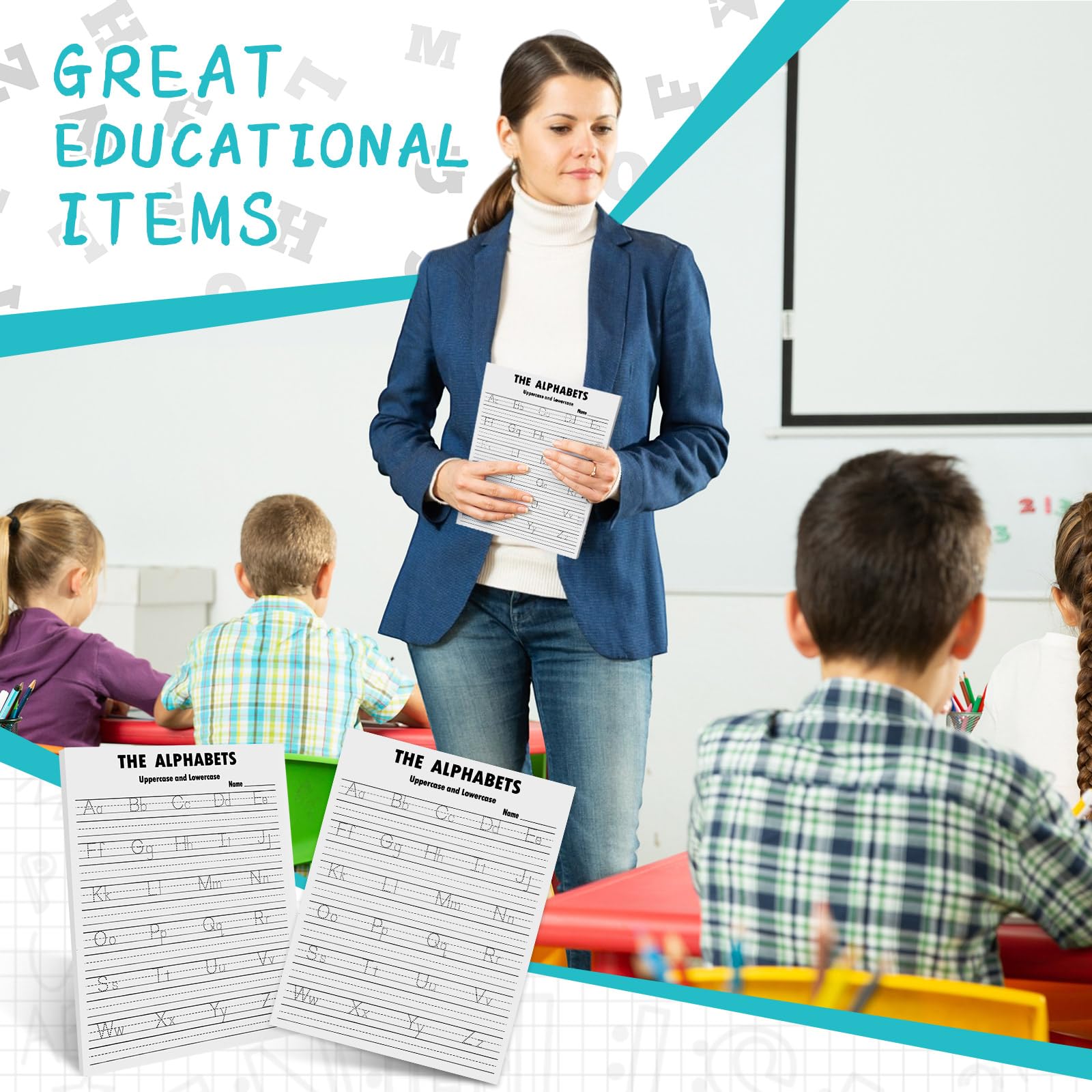 Snapklik.com : 100 Sheets Alphabet Tracing Paper 8.5x11 Inch Trace ...