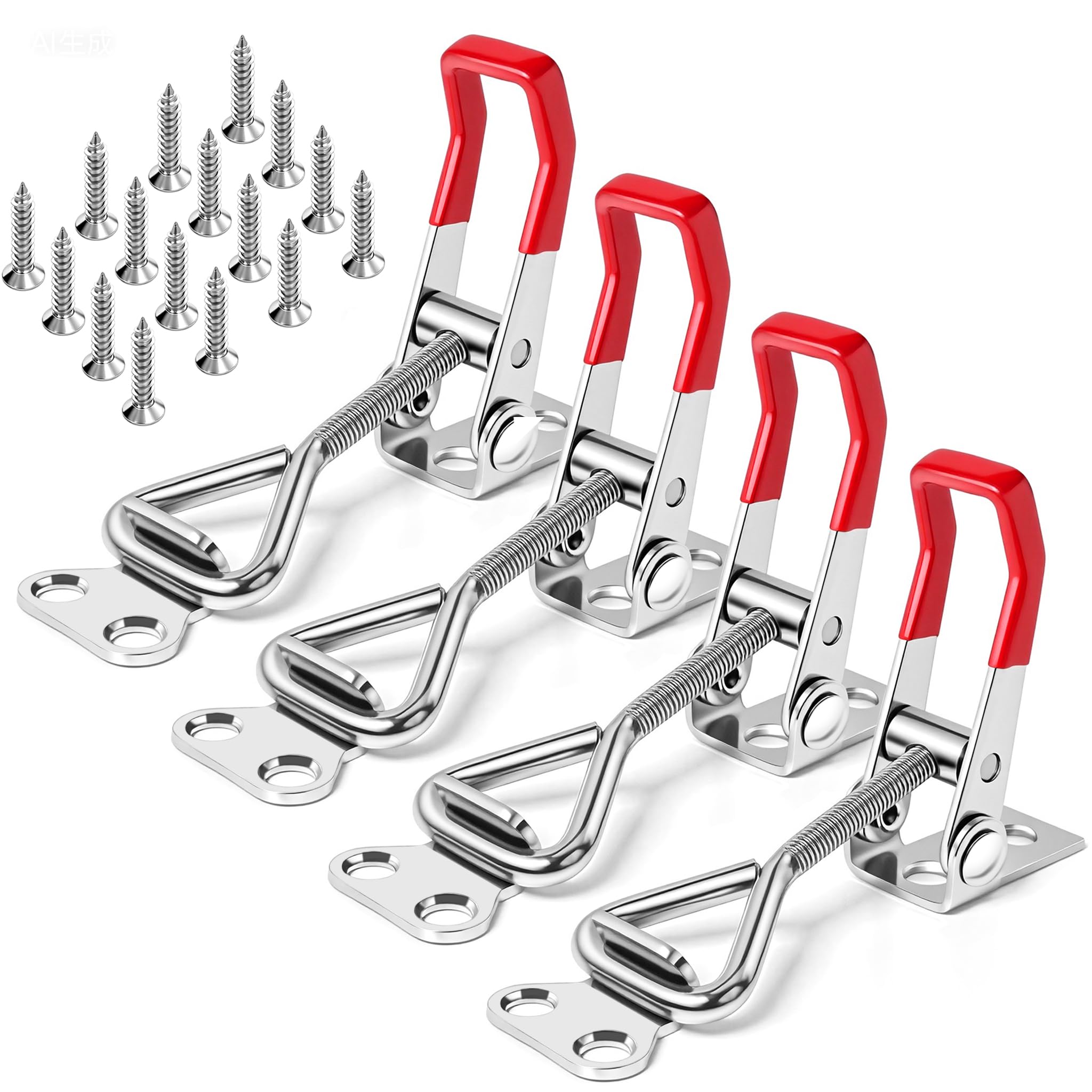 houya 4 Pack Toggle Latch Clamp 4001 Adjustable 304 Stainless Steel Toggle Hasp Latches for Smoker Lid Jig Freezer Door Cooler Box Case Trunk Draw