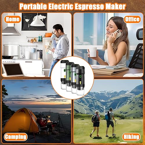 Miniatura 6 de Máquina de café espresso portátil, 3 en 1, autocalentable, portátil, para viajes con batería recargable, mini cafetera eléctrica inalámbrica para