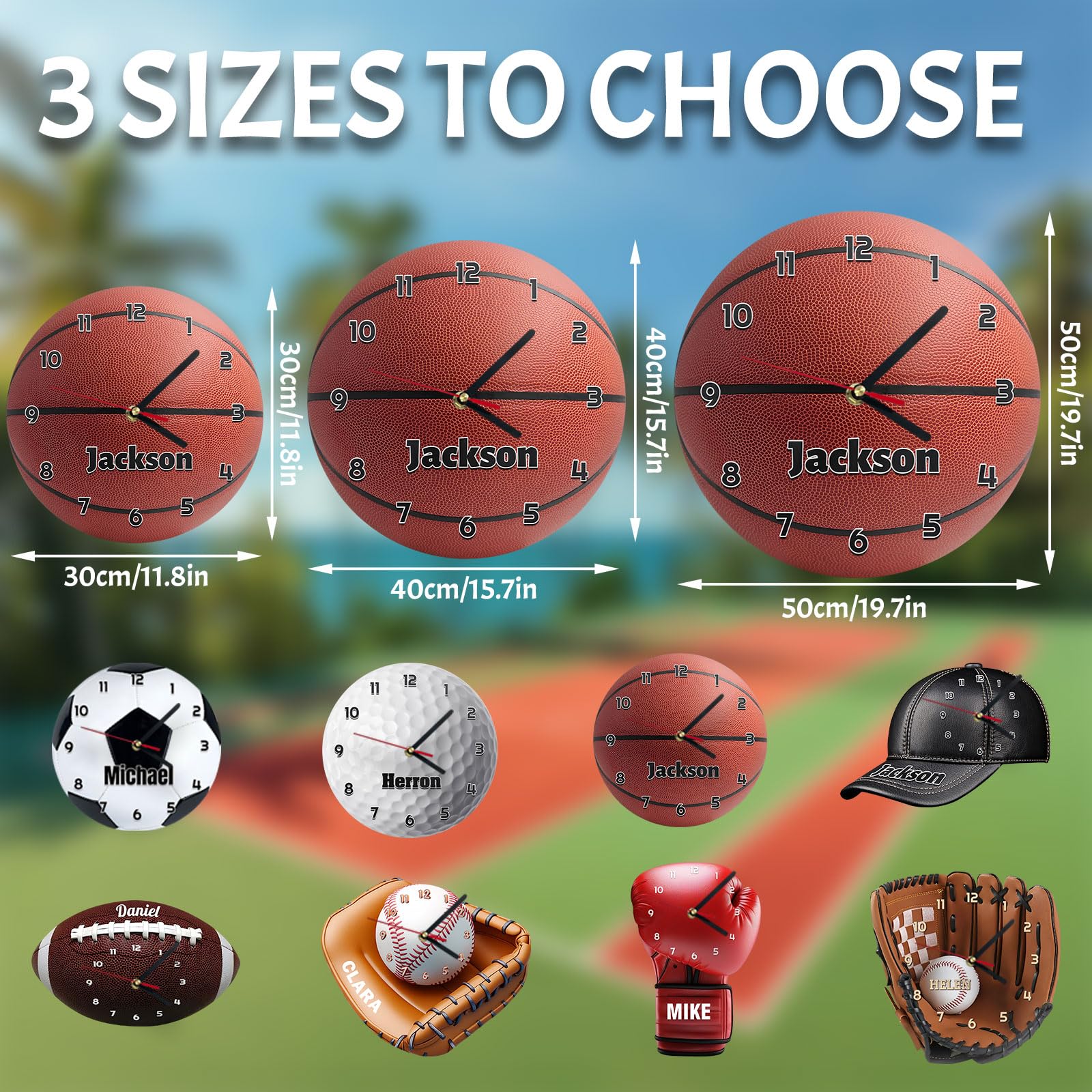 Cadeaux pour hommes,Horloge murale personnalisée avec nom, Horloge silencieuse avec gants de boxe,Décoration intérieure de la chambre à coucher et du salon avec texte personnalisable