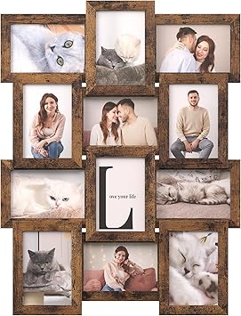 SONGMICS Collage Picture Frames, 4x6 for Wall Decor Set of 12, Multi Family Photo for Gallery Dec...