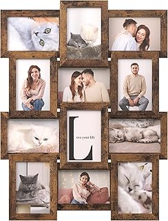 SONGMICS Collage Picture Frames, 4x6 for Wall Decor Set of 12, Multi Fam...