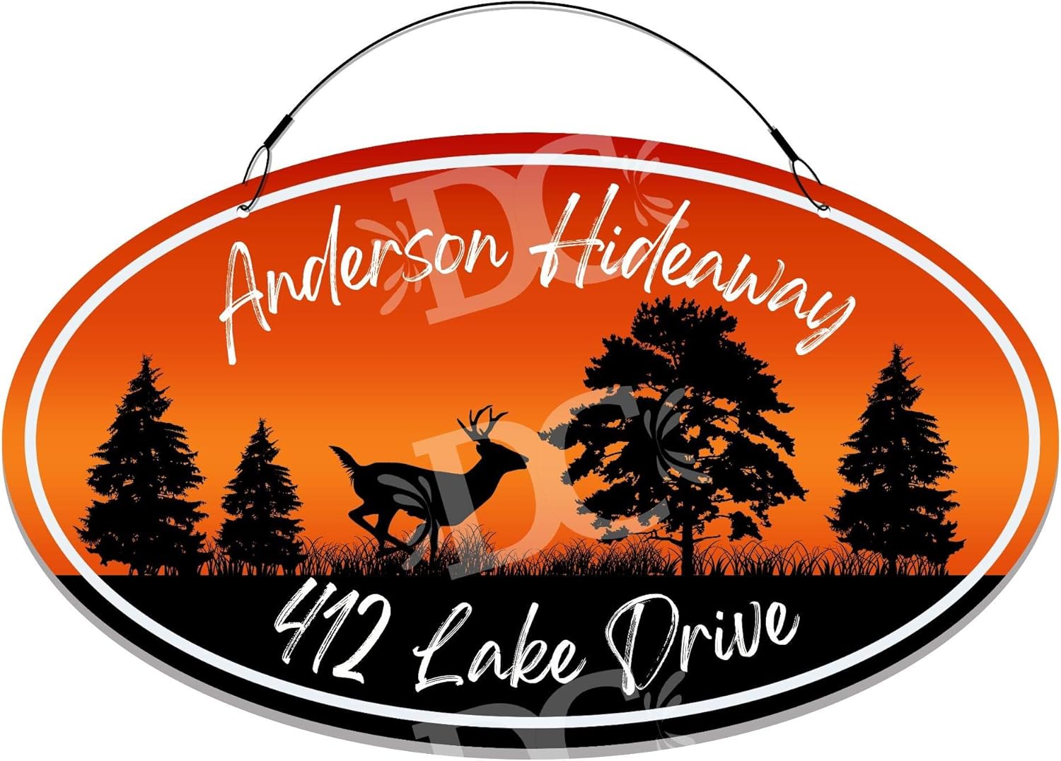 Deer Run Themed Home Address Large Size Welcome Sign