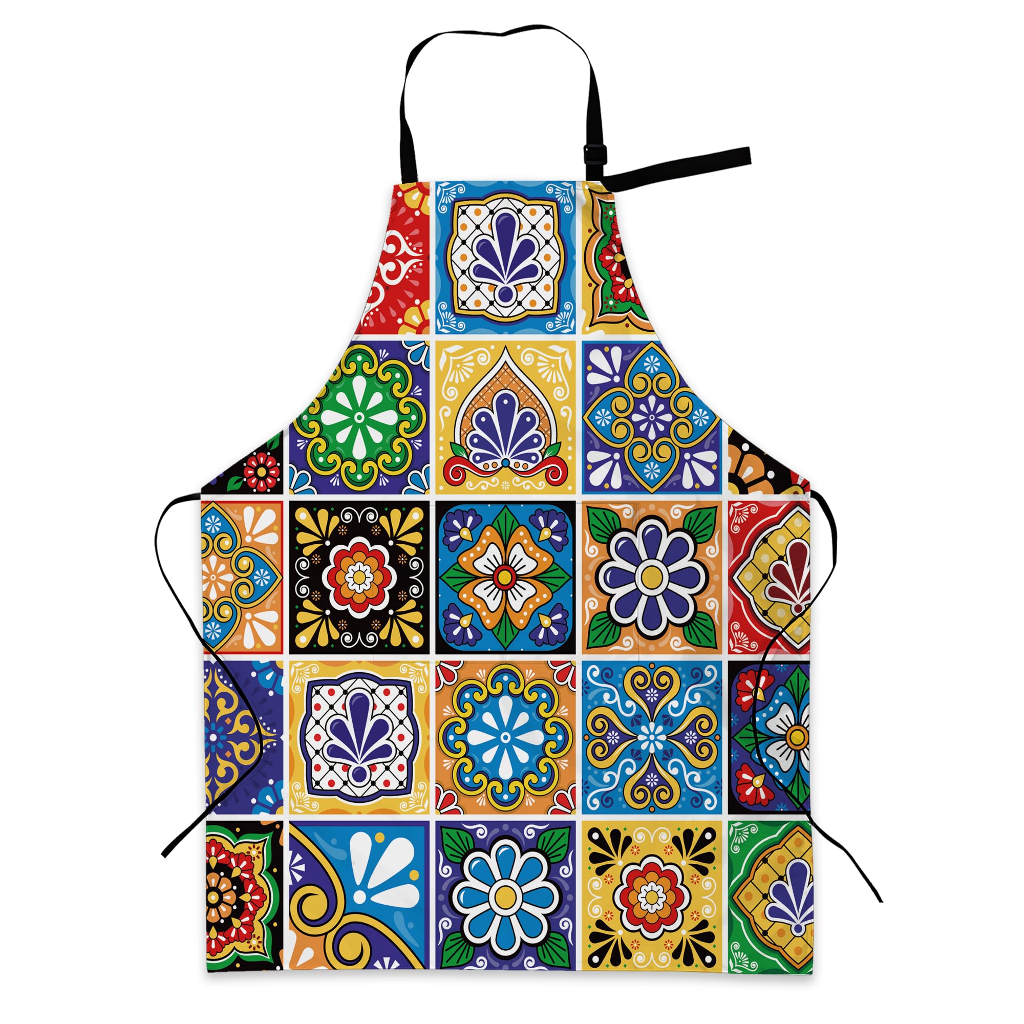 BILANGCE Mexican Apron Unisex Adjustable Bib Apron with Pockets Cooking Kitchen Chef Women Men Aprons for Home Kitchen, Restaurant,Coffee House,Shop,Garden