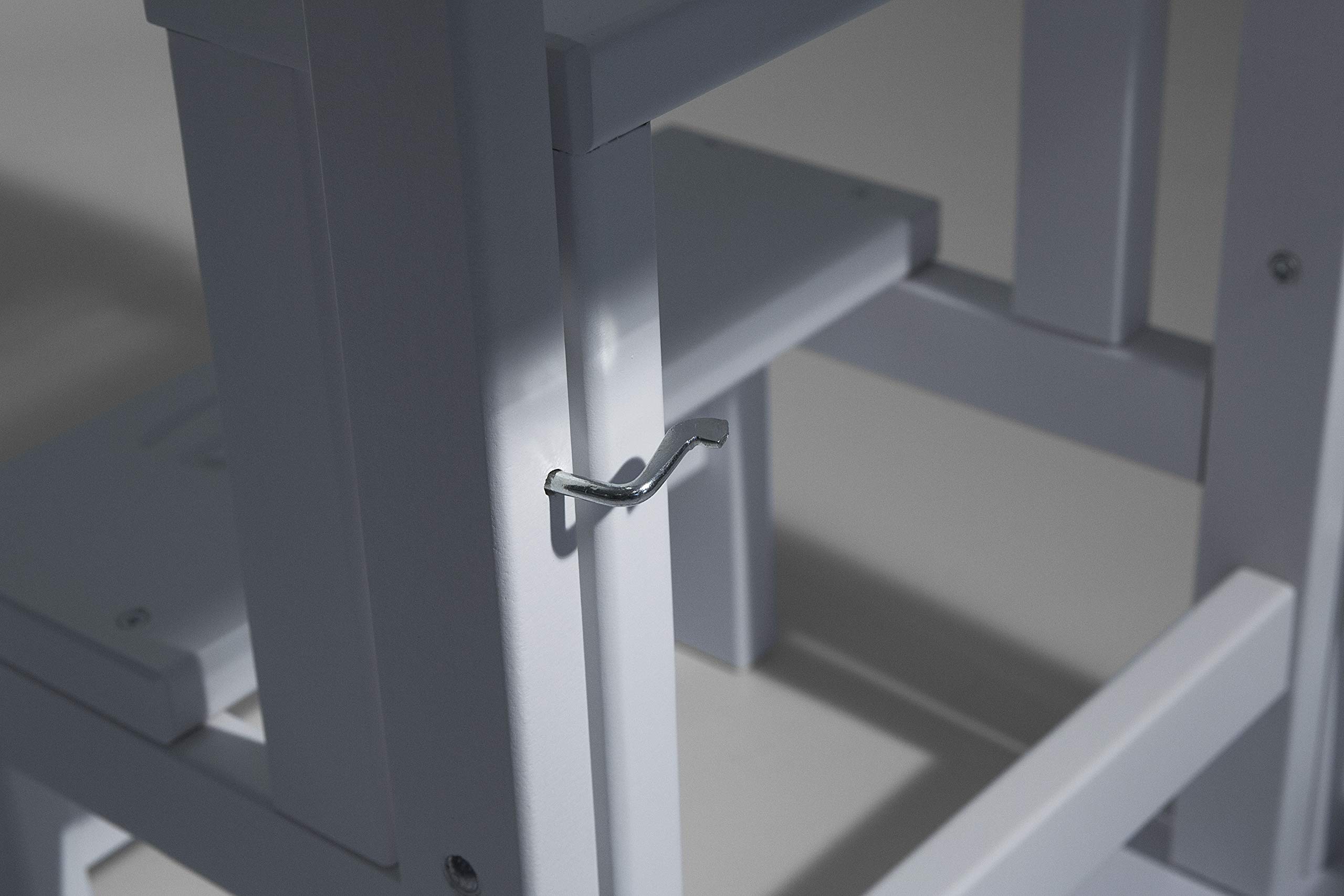 Karn Happy Numbers –Sgabello Scala in Faggio Massello con Gradini Girevoli Numerati e Sistema di Sicurezza – Ideale per Libreria, Cucina, Scaffali e Uso Domestico – Made in Italy
