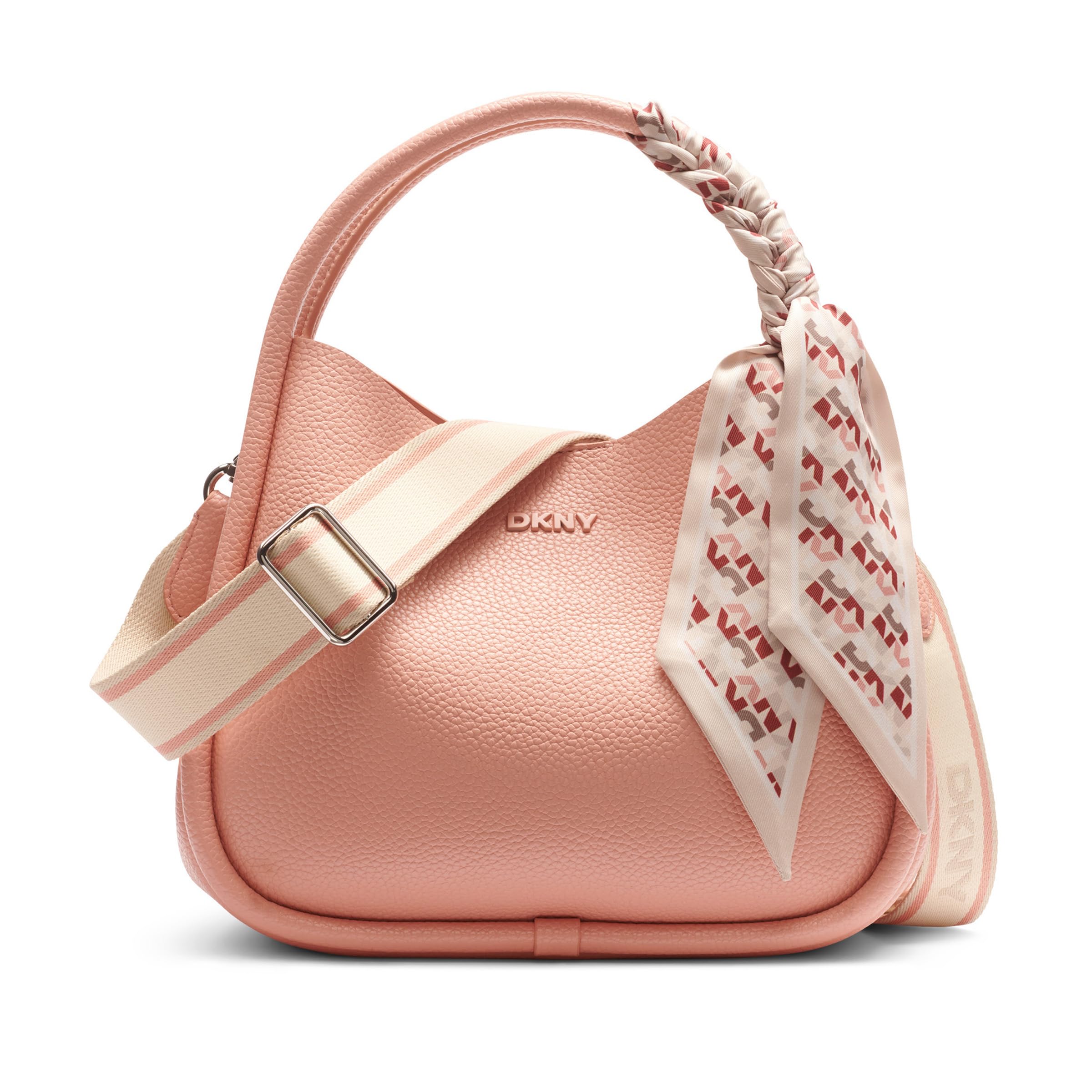 DKNY Bolsa feminina capri Hobo média com cachecol, Argila italiana