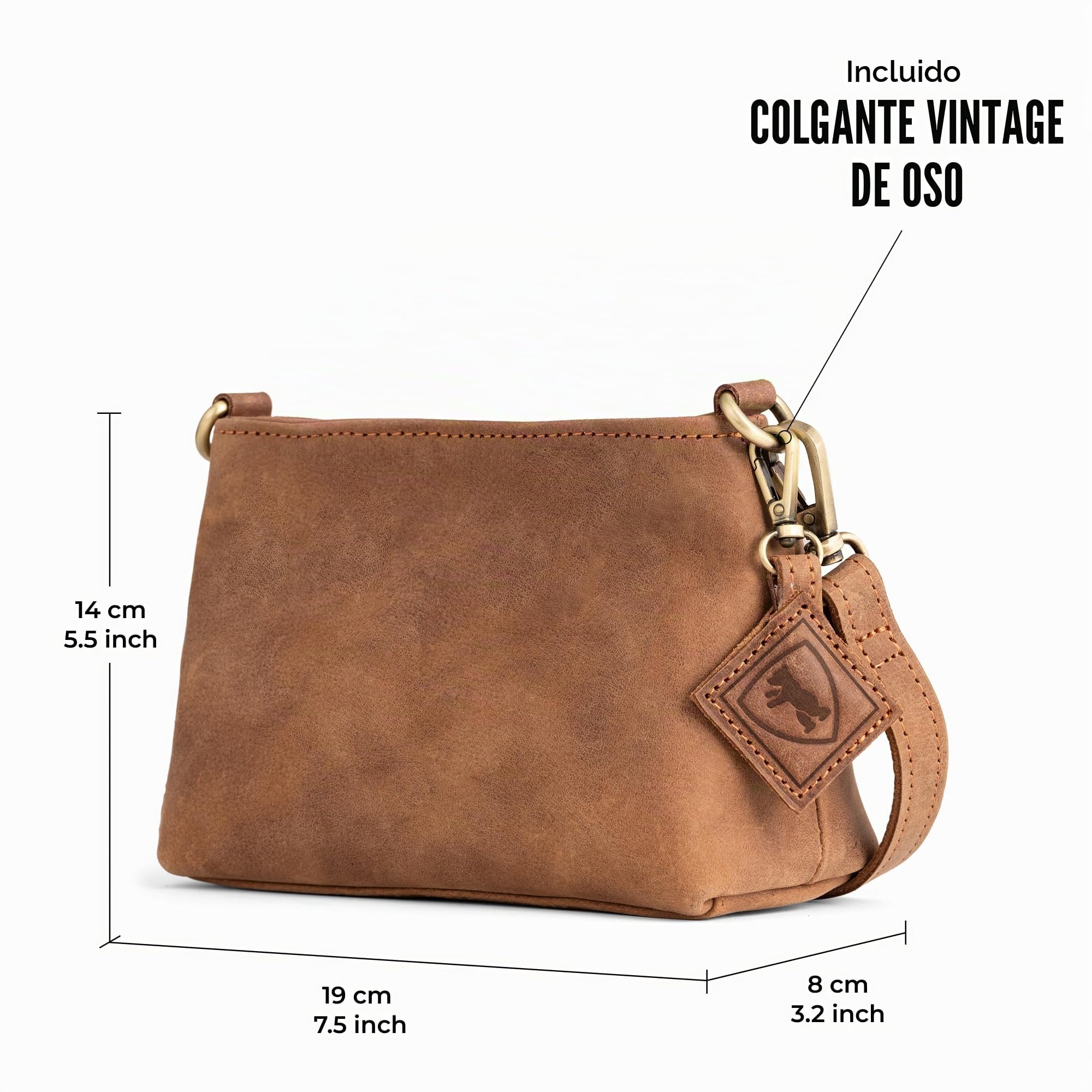 Berliner Bags Bolso bandolera vintage Marbella XS, pequeño bolso bandolera de piel, bolso de mano para mujer