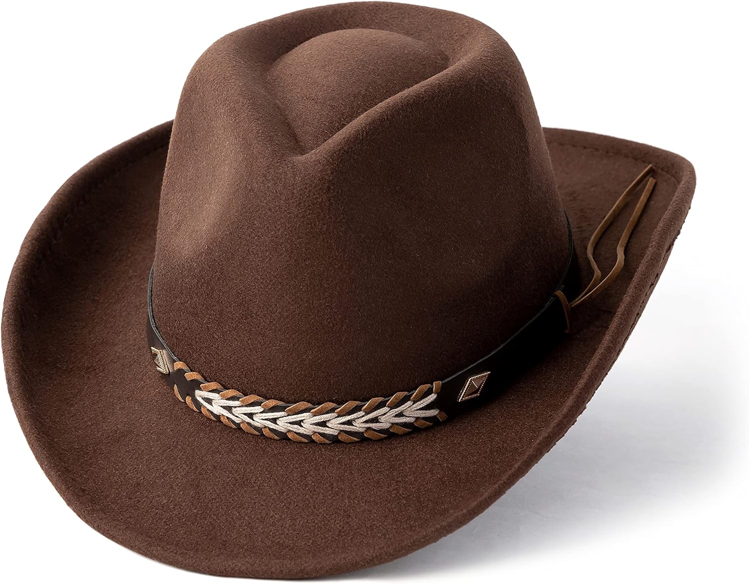 Gossifan Western Cowboy & Cowgirl Hat Felt Wide Brim Women Men Fedora Hats