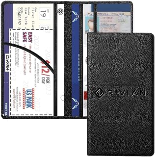 AVIRRO Car Registration and Insurance Holder for Rivian, Leather Card Holder, Vehicle Glove Box Organizer, For Rivian Accessories