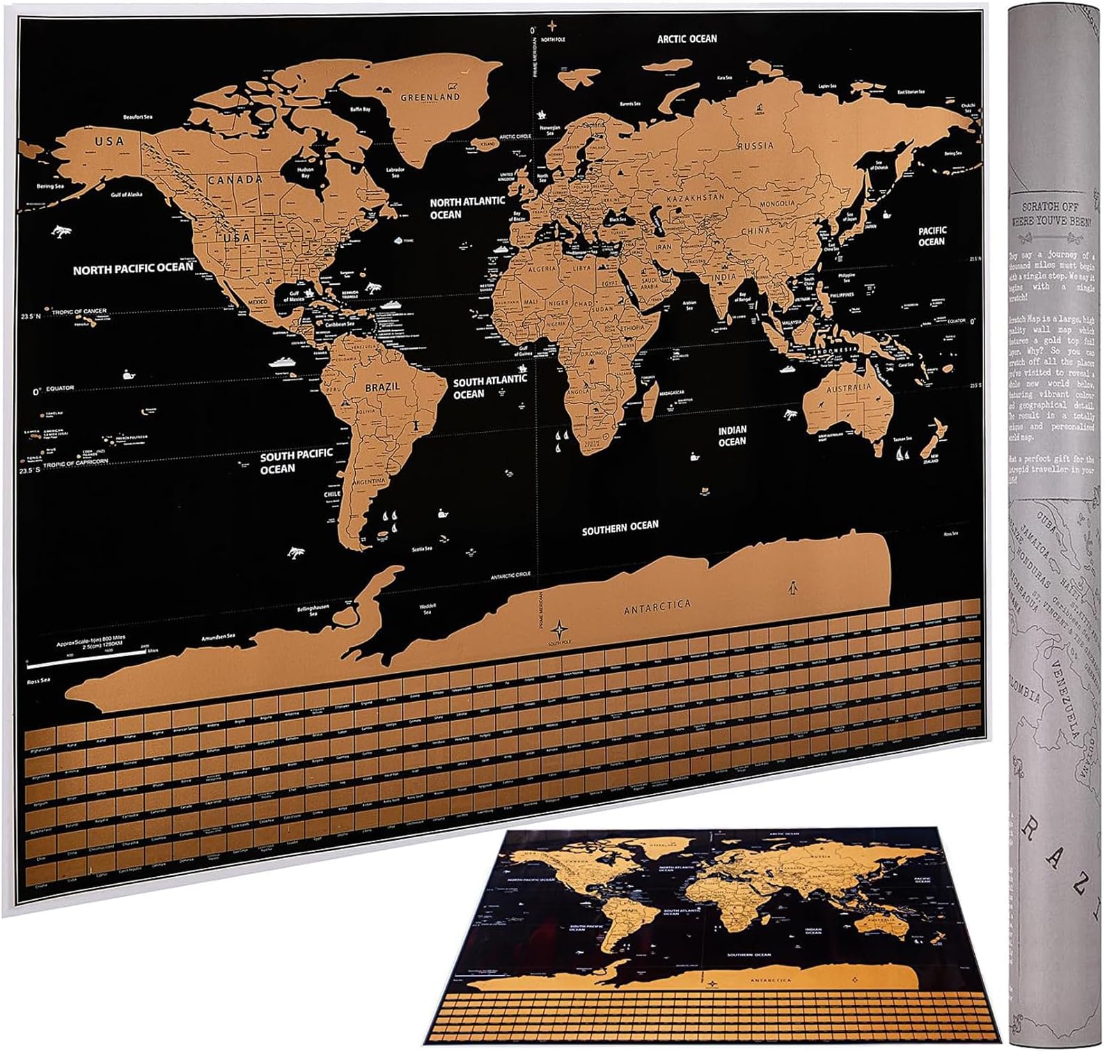 Mapa De Rascar Del Mundo Xl Todas Banderas + Mapa De Ra... | Cuotas Sin