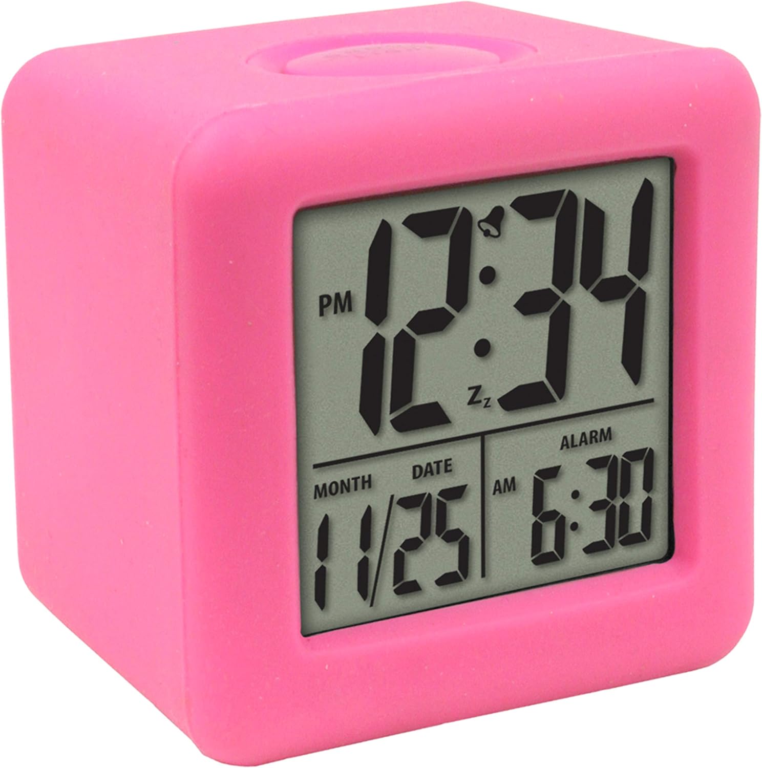 Equity by La Crosse 70902 Pink Soft Cube LCD Alarm Clock