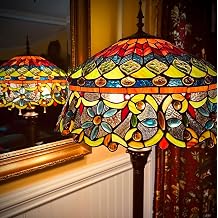 Beaded Tiffany Floor Lamp Vintage Stained Glass Standing Lamp