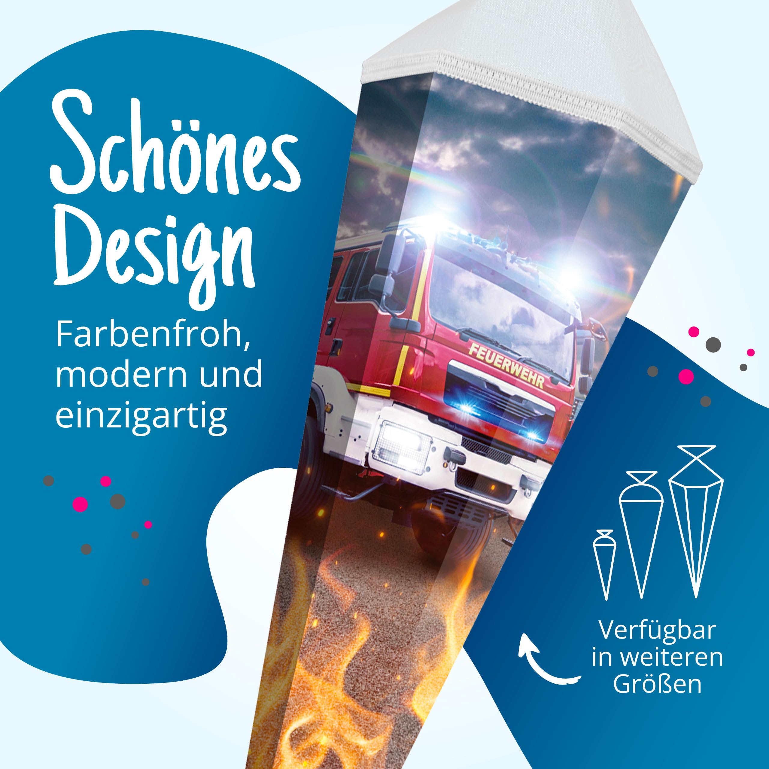 Nestler Schultüte 'Feuerwehr Einsatz' – 85 Cm, Eckig Mit Sound, Für Den Ersten Schultag