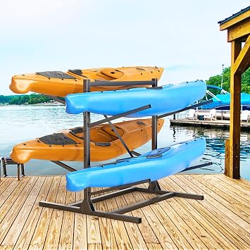 Ultrawall Kayak Storage Rack, Freestanding Kayak Racks for Garage, Adjustable Kayak Stand, Heavy Duty Paddle Board Rack for Kayak, Canoe, Surfboard