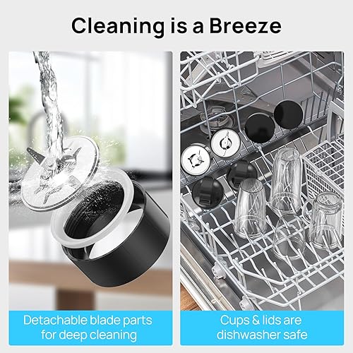 Miniatura 7 de Consciot CB08 - Juego de licuadora y molinillo de 16 piezas para cocina y tamaño personal, mezcla de batidos y batidos, bebidas congeladas,