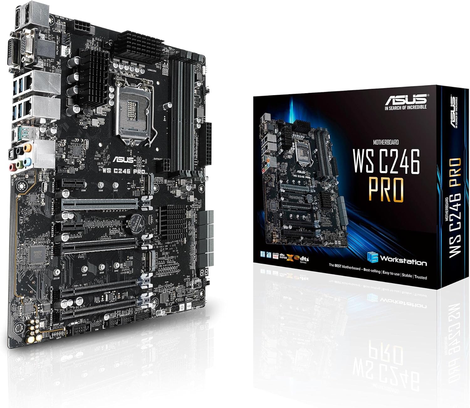 Asus WS C246 PRO Scheda Madre per Workstation, Intel Processor Socket 1151, 4x Schede Video, RAM 4 Slot fino a 64 GB, 2x LAN, 1x M.2, ATX Asus WS C246 PRO Scheda Madre per Workstation, Intel Processor Socket 1151, 4x Schede Video, RAM 4 Slot fino a 64 GB, 2x LAN, 1x M.2, ATX