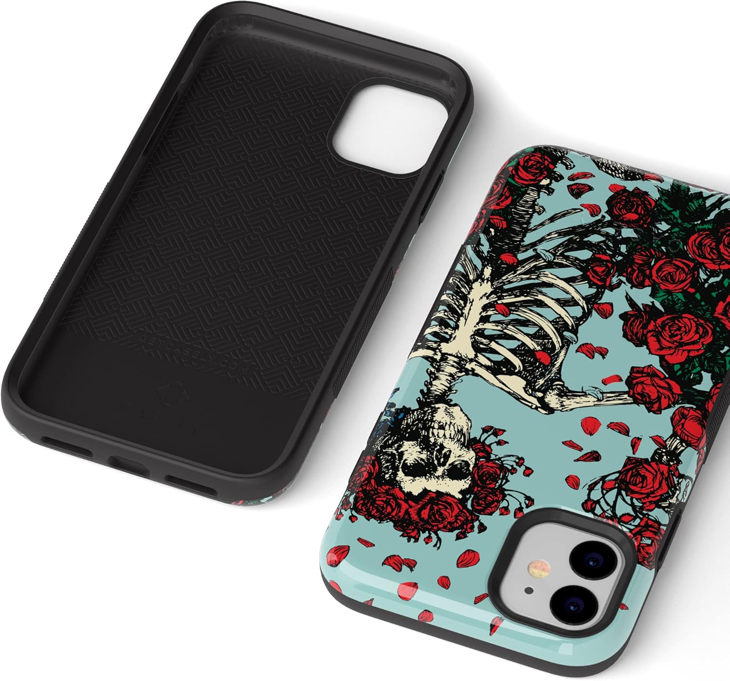 Casely iPhone 11 Case | Forever Grateful | Grateful Dead Skeleton Floral | Bold Protective Design