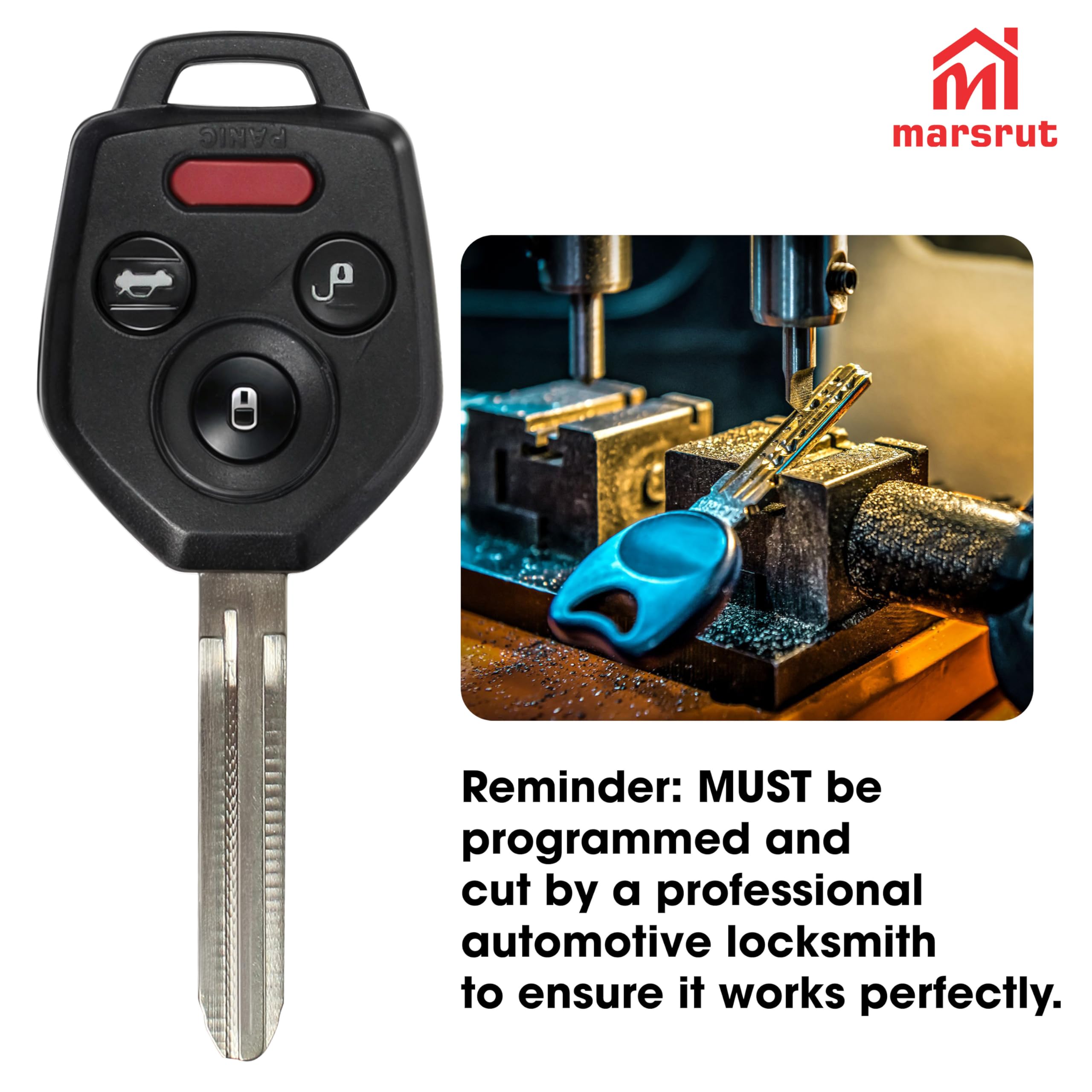 Replacement Key Fits for Subaru Key Fob Remote, for Forester