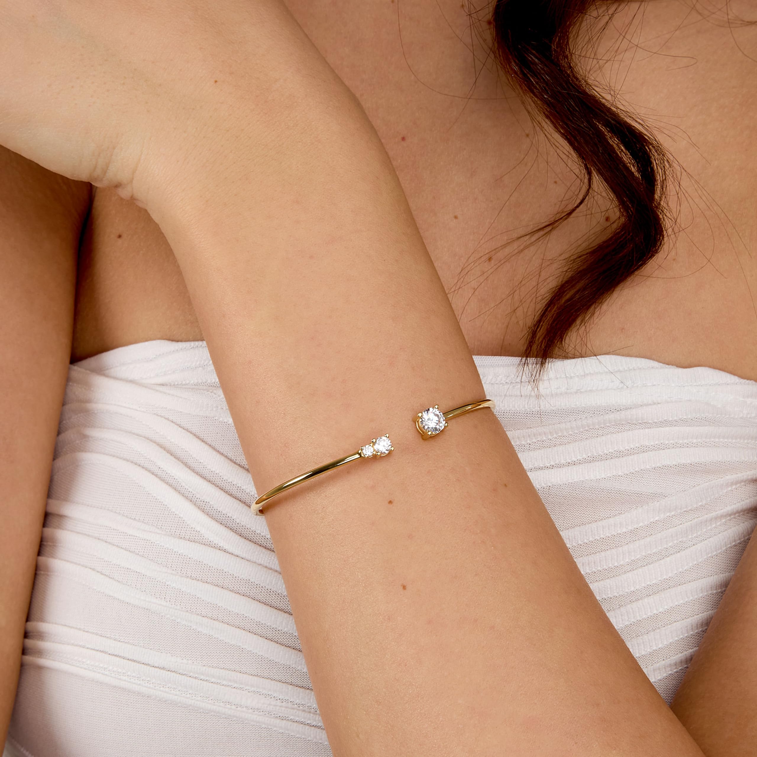 Morellato Bracciale Donna in Argento 925% riciclato con Zirconi, Rigido, Collezione TESORI