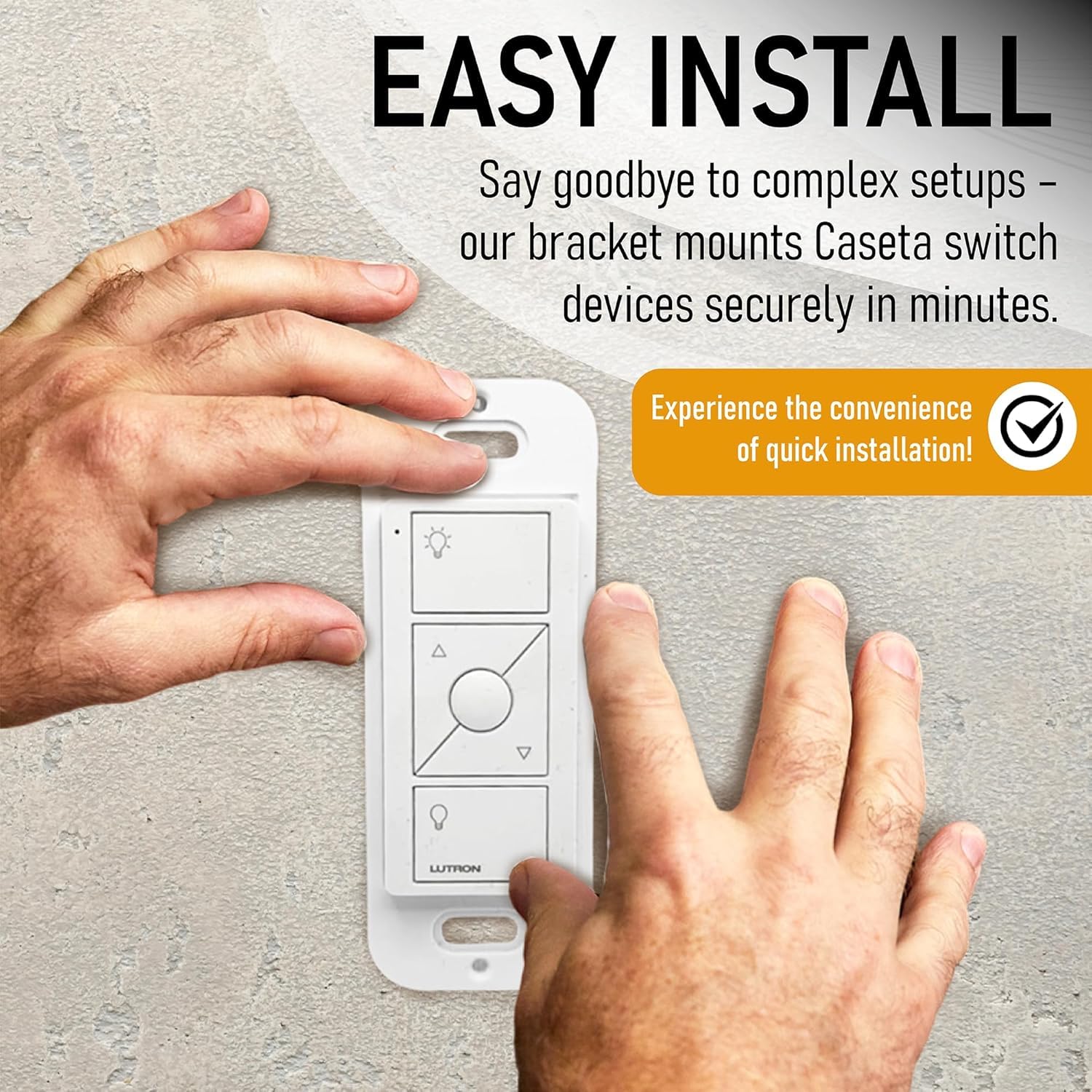 SplashNColor Wallplate Brackets for Lutron Caseta Pico Remote, 1-Pack – Seamless Remote Snap-in Installation Wall Bracket for Lutron Smart Switch, Durable Wall Mount Design for Lutron Pico Remote