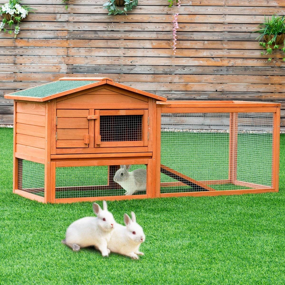 Tangkula Chicken Coop Outdoor Wooden Chicken Coop Garden