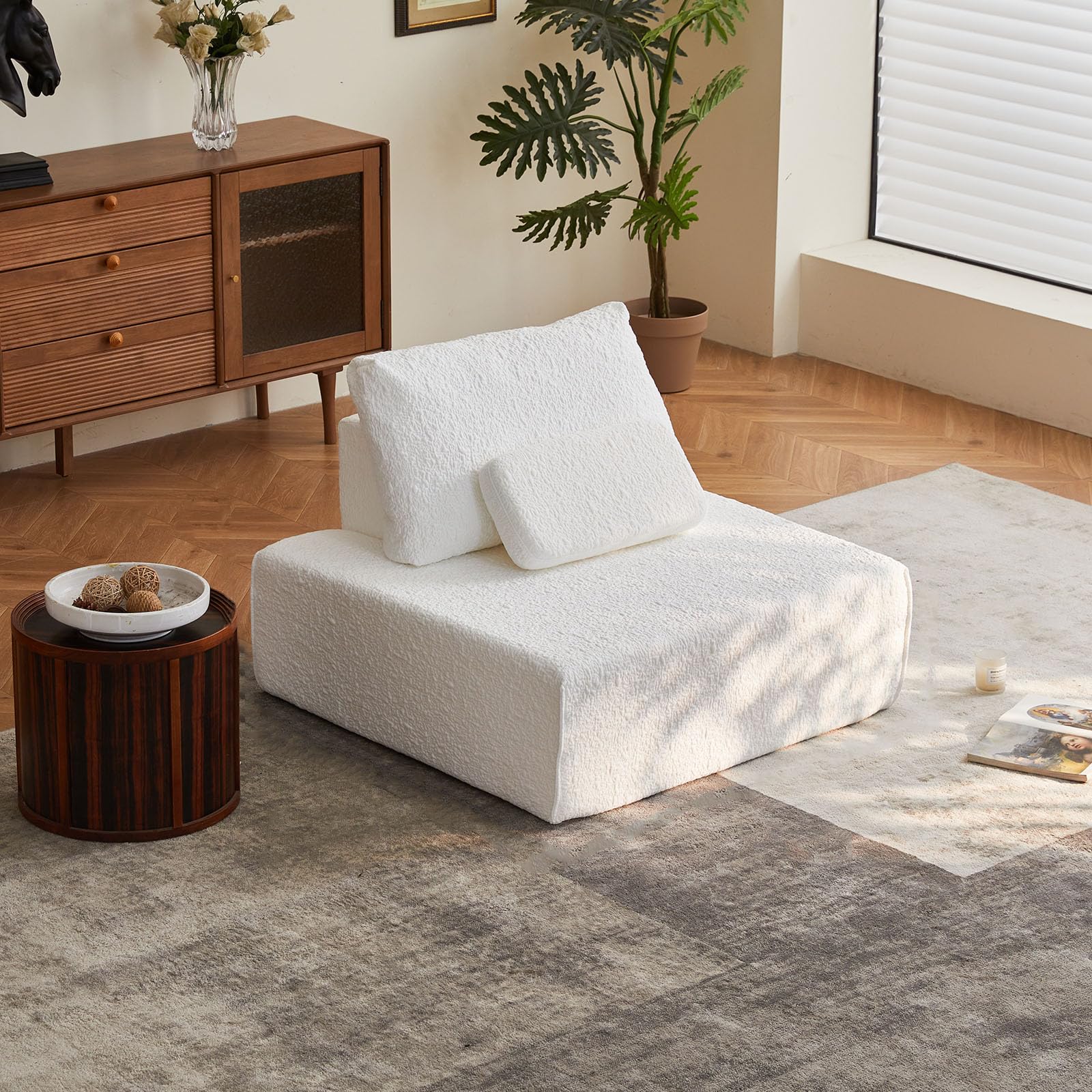 ADORZ Sectional Couches for Living Room Cloud Couch Modular Sectional Sofa with Pillow 1-Seat Boneless Couch for Living
