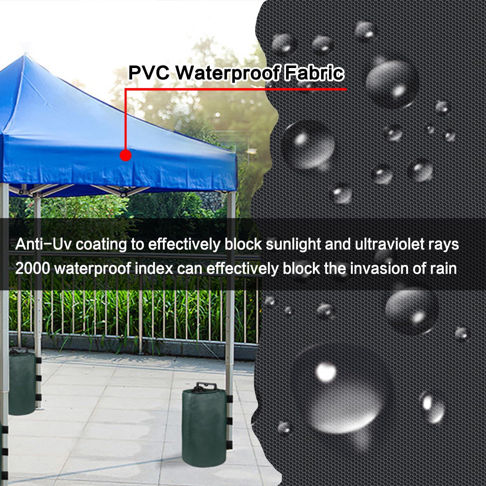 Borse Per Pesi Da Gazebo - 4 Sacchetti Per Tende Da Campeggio E Ombrelloni - Foto 13