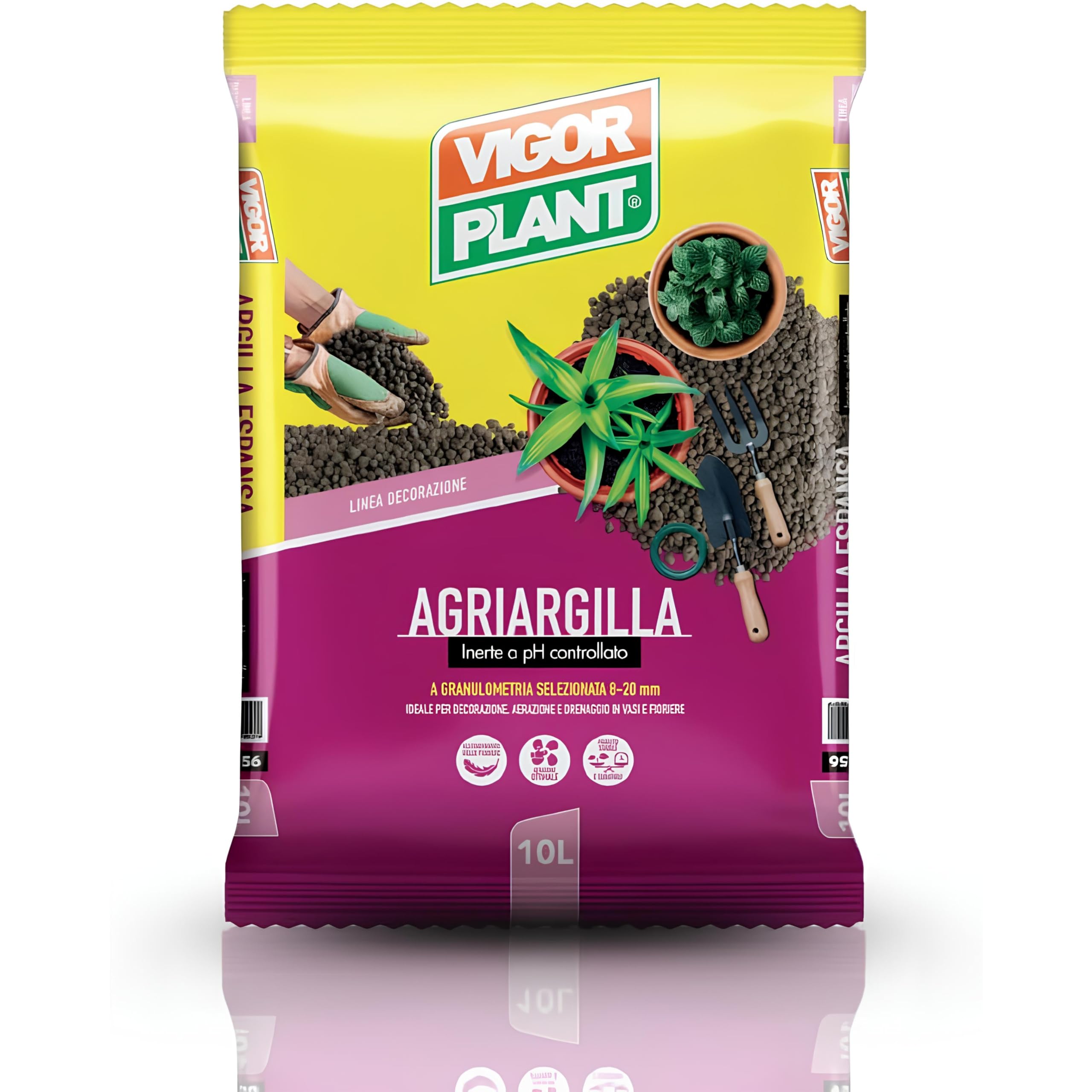 Argilla Espansa Per Piante In Vaso Da 8–20 mm – Argilla Espansa Per Drenaggio Vasi e Fioriere, Alleggerimento Terriccio, Pacciamatura Decorativa, Ideale per Idrocoltura e Piante, 10 Litri - 2