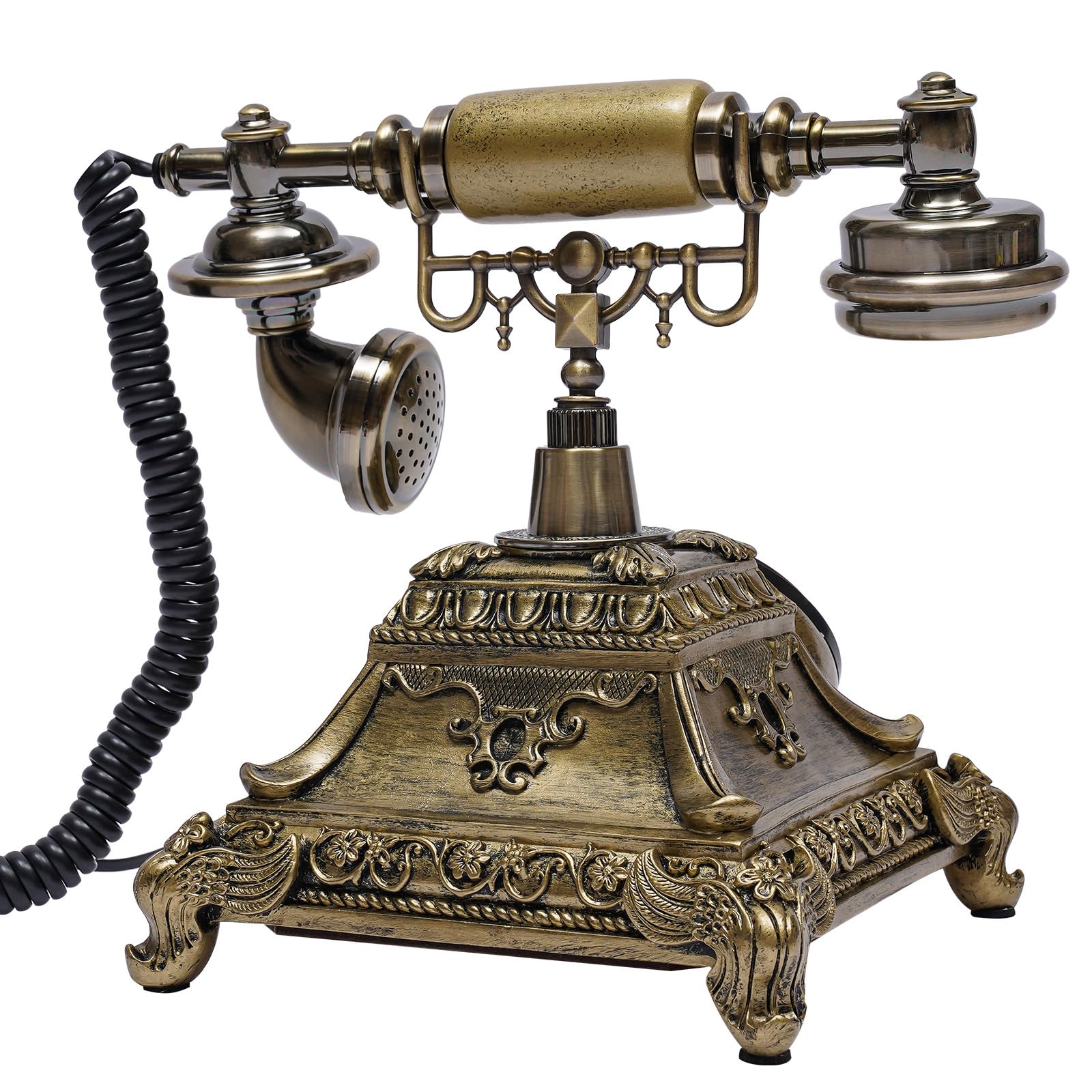 Teléfono Fijo con Cable Diseño Retro Antiguo Estilo | Europeo Clásico Para Decoración De Casa O Despacho(A)