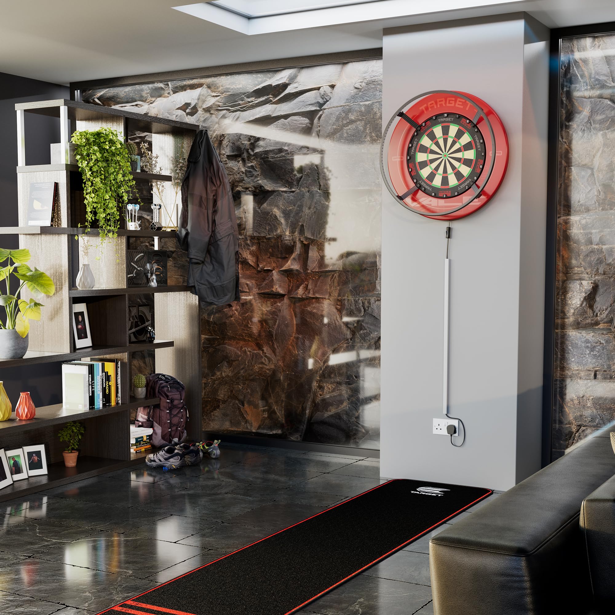 Target Darts Corona Vision Dartboard System Iluminación LED Blanco con Pies Magnéticos