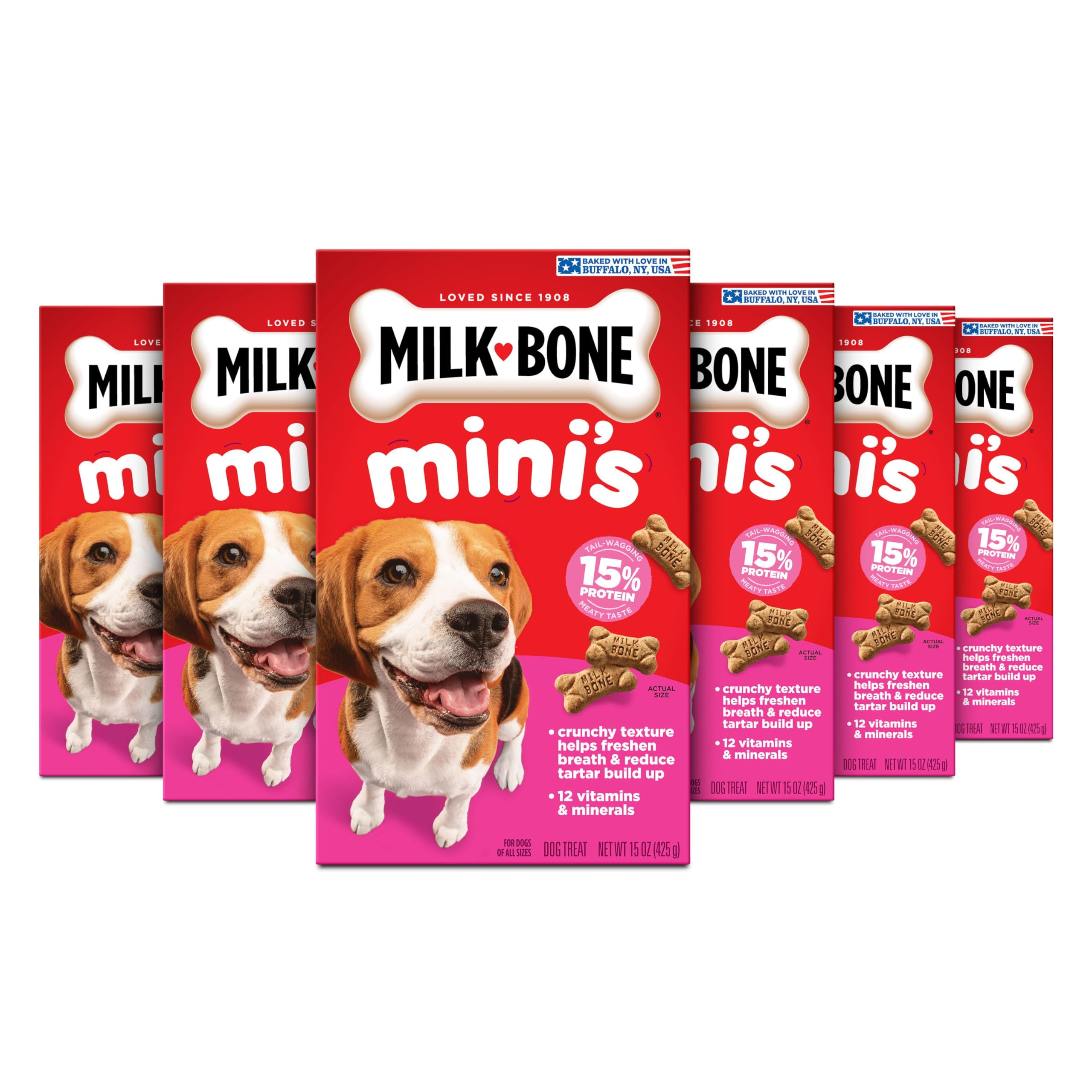 Milk-Bone Mini Original Dog Biscuits, 15 Oz (Pack Of 6)