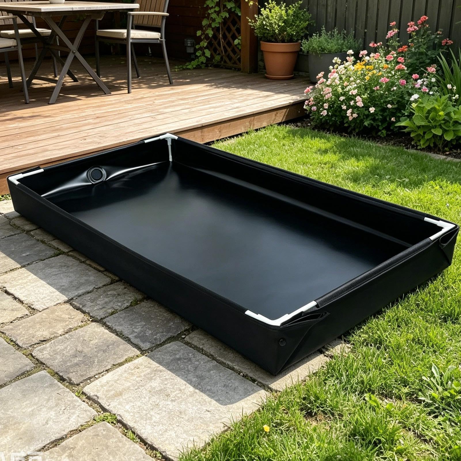 Cassetta per Sabbia Pieghevole Piscina per d'Acqua e Pesca con Tubo di | Sabbiera Portatile Ripiegabile Viaggio, Giardino, Spiaggia, Bambini, Interni, Camper, Campeggio, Casa