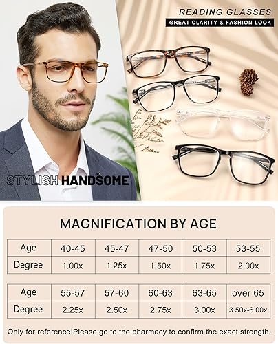 Miniatura 10 de MARE AZZURO Gafas de lectura ligeras para hombre, diseño de lectores 1.0 1.25 1.5 1.75 2.0 2.25 2.5 2.75 3.0 3.5 4.0 5.0 6.0